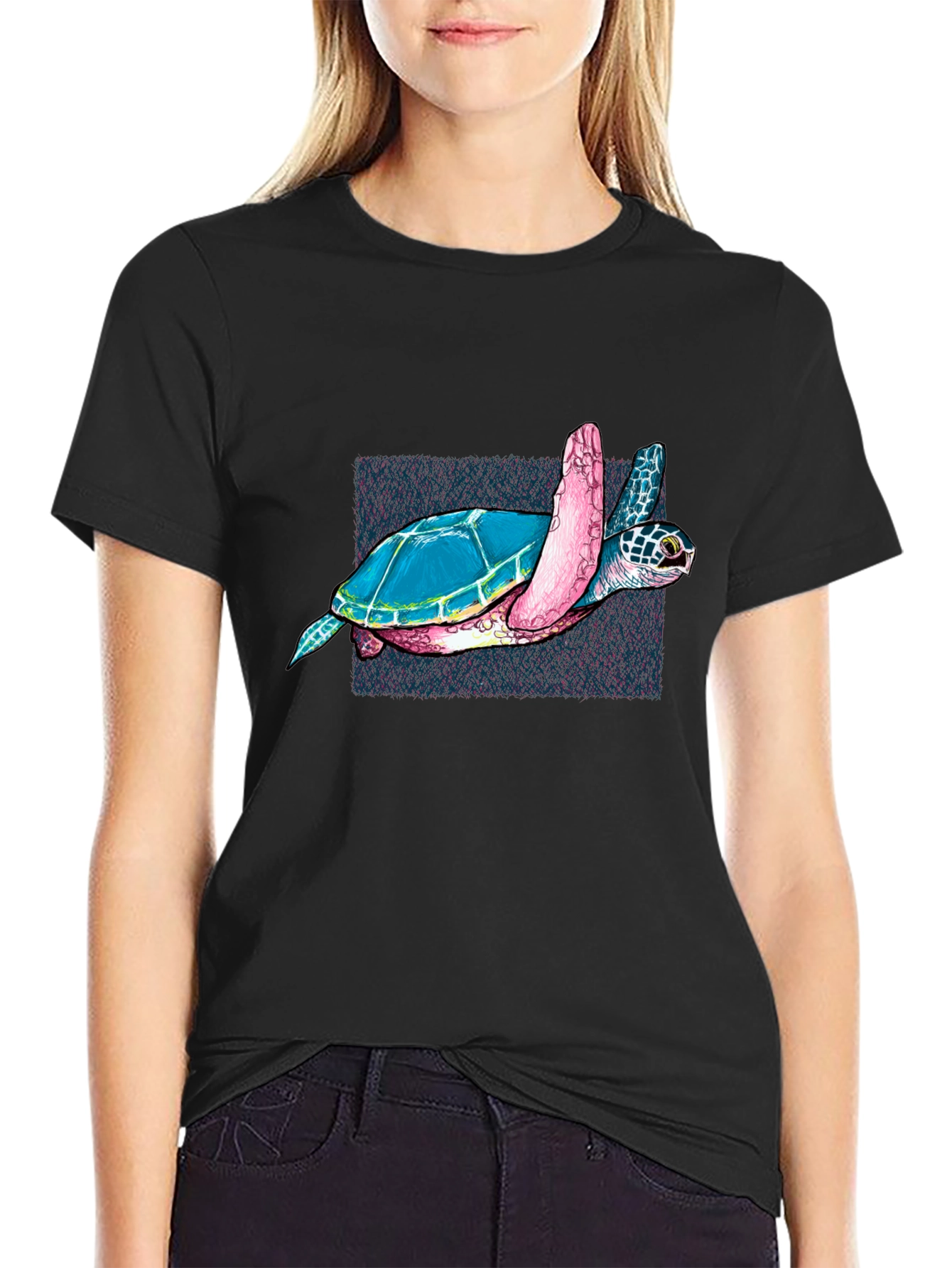 Sea Turtle Graphic Black T-Shirt