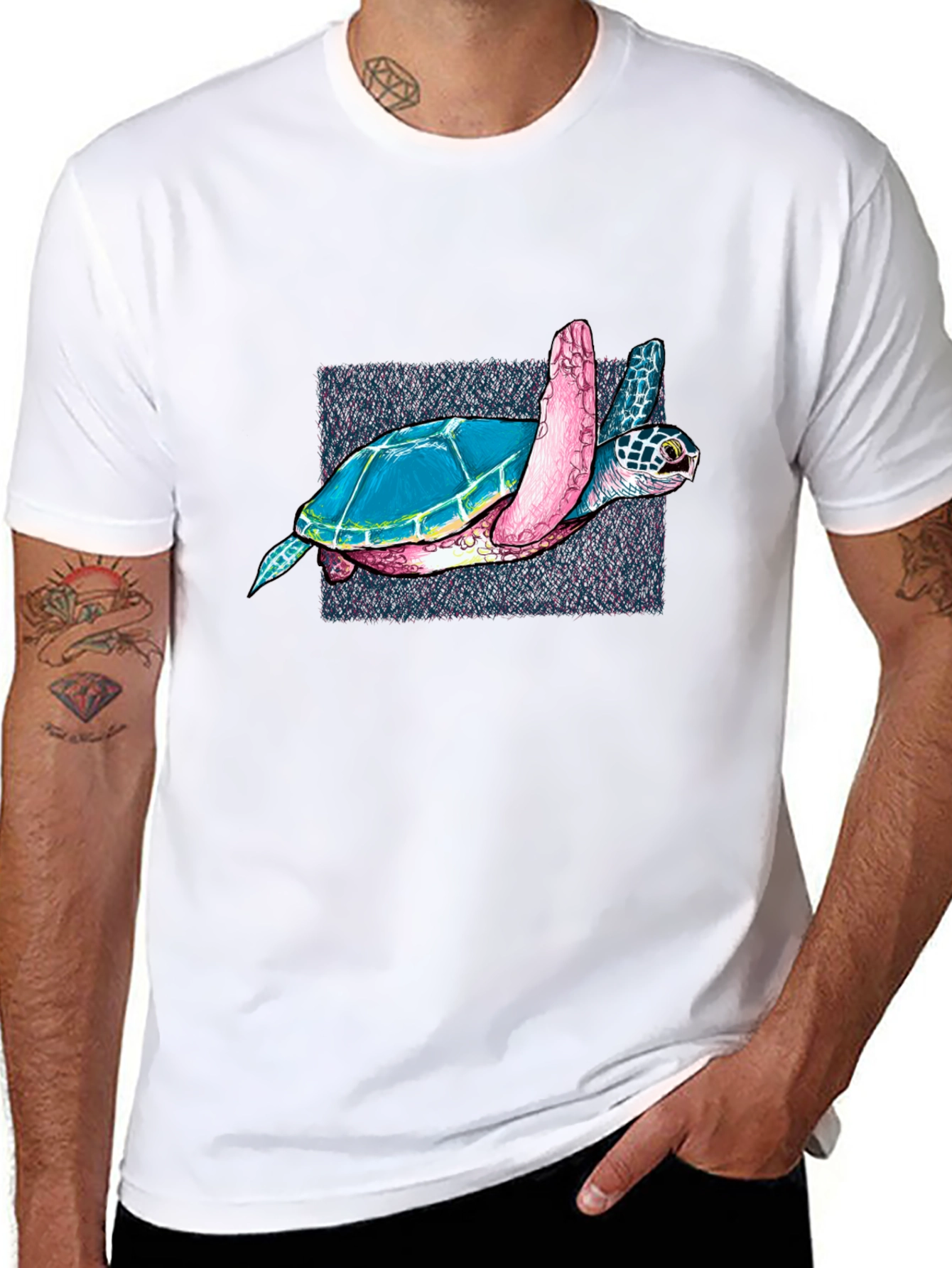 Sea Turtle Graphic Black T-Shirt