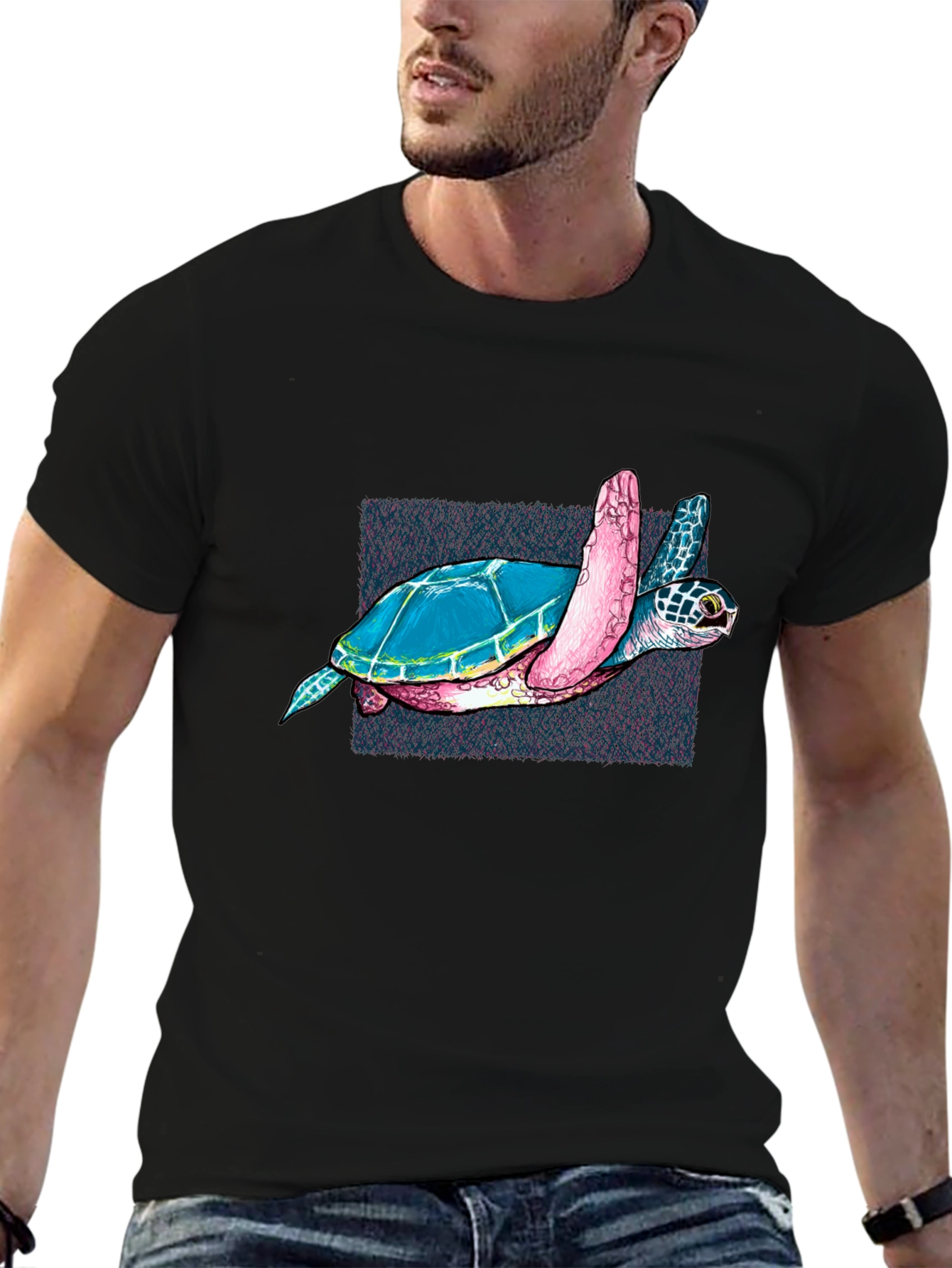 Sea Turtle Graphic Black T-Shirt