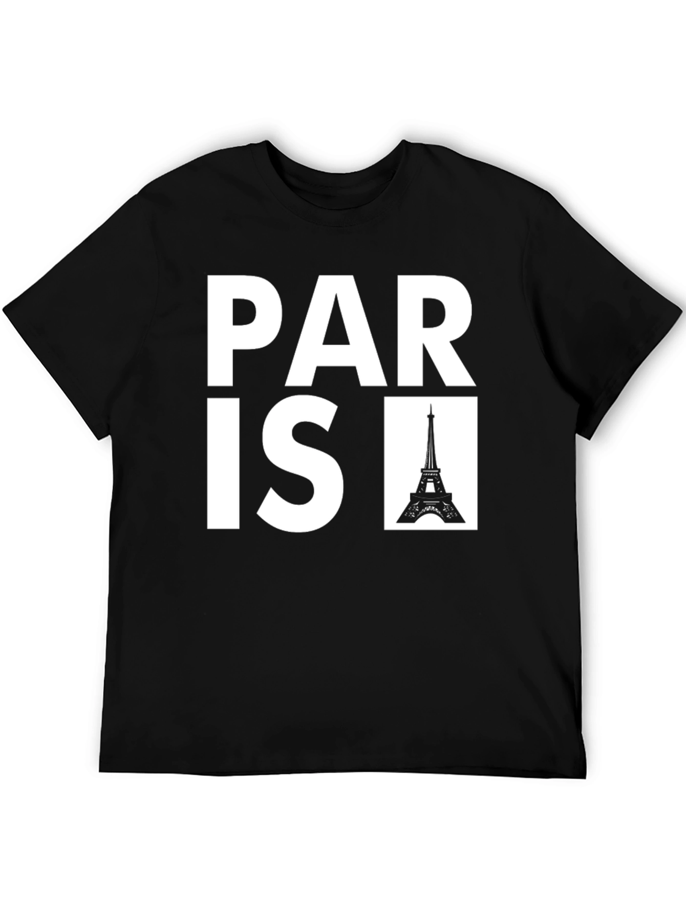 Paris Eiffel Tower Black Graphic Tee