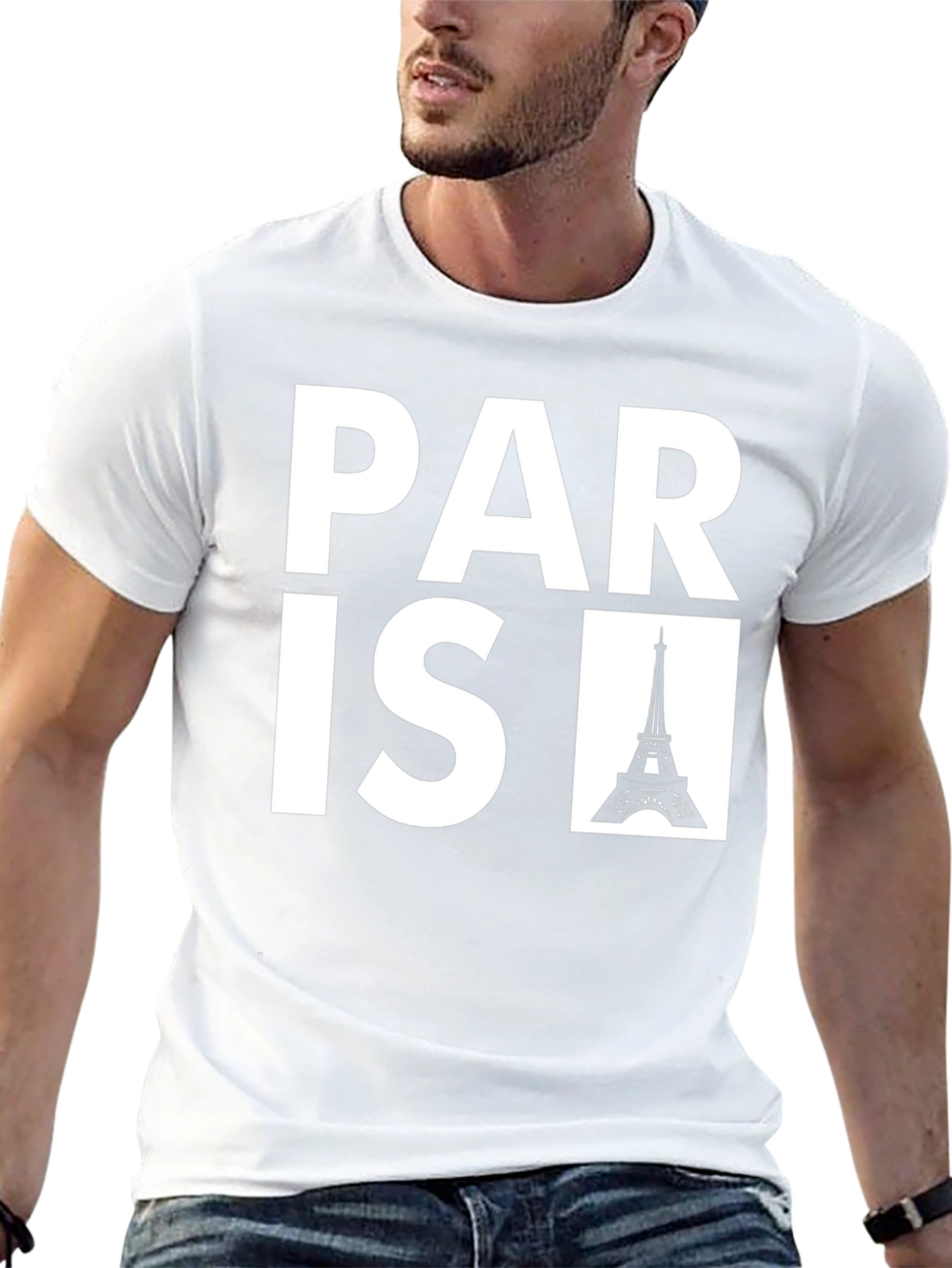 Paris Eiffel Tower Black Graphic Tee