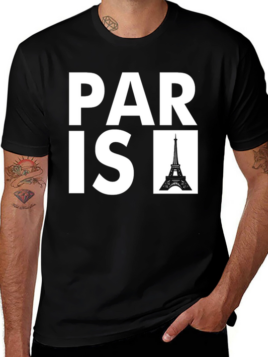 Paris Eiffel Tower Black Graphic Tee