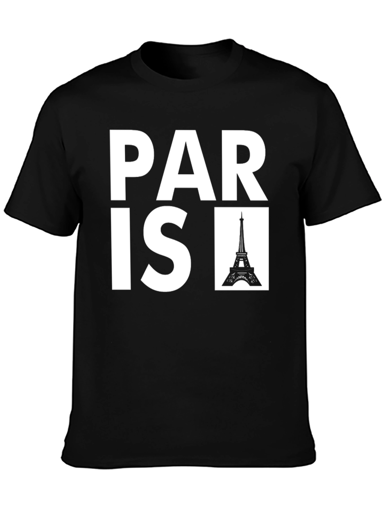Paris Eiffel Tower Black Graphic Tee