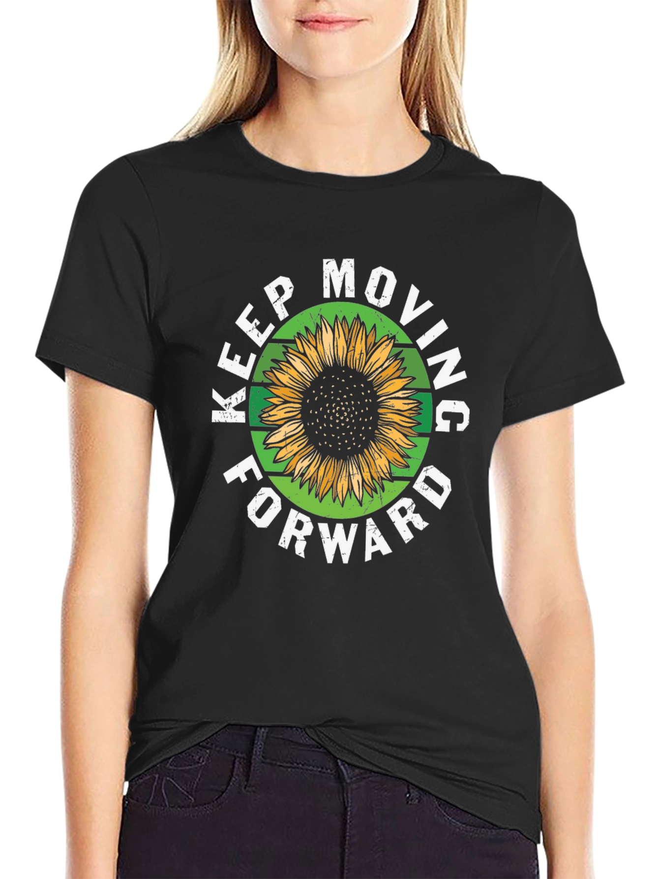 Keep Moving Forward Sunflower Graphic Tee