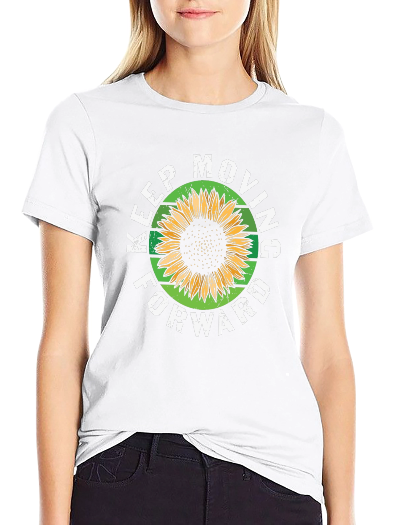 Keep Moving Forward Sunflower Graphic Tee
