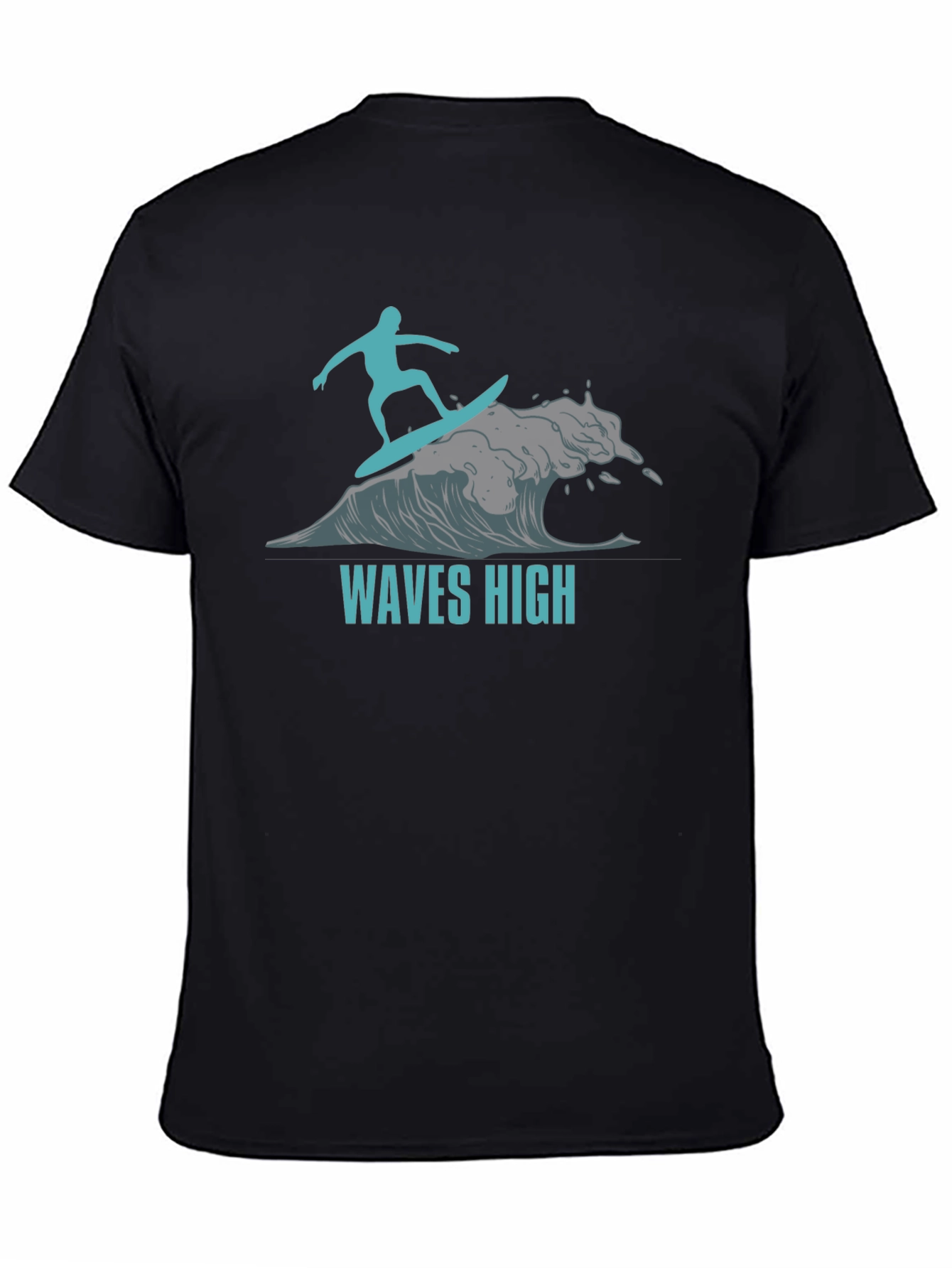 Waves High Surfer Graphic T-Shirt - Black
