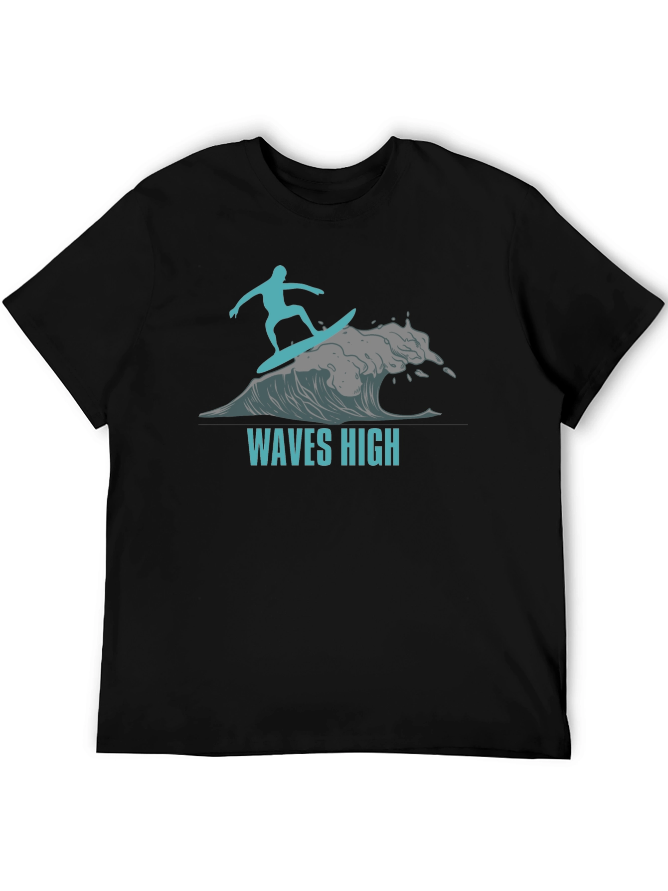 Waves High Surfer Graphic T-Shirt - Black