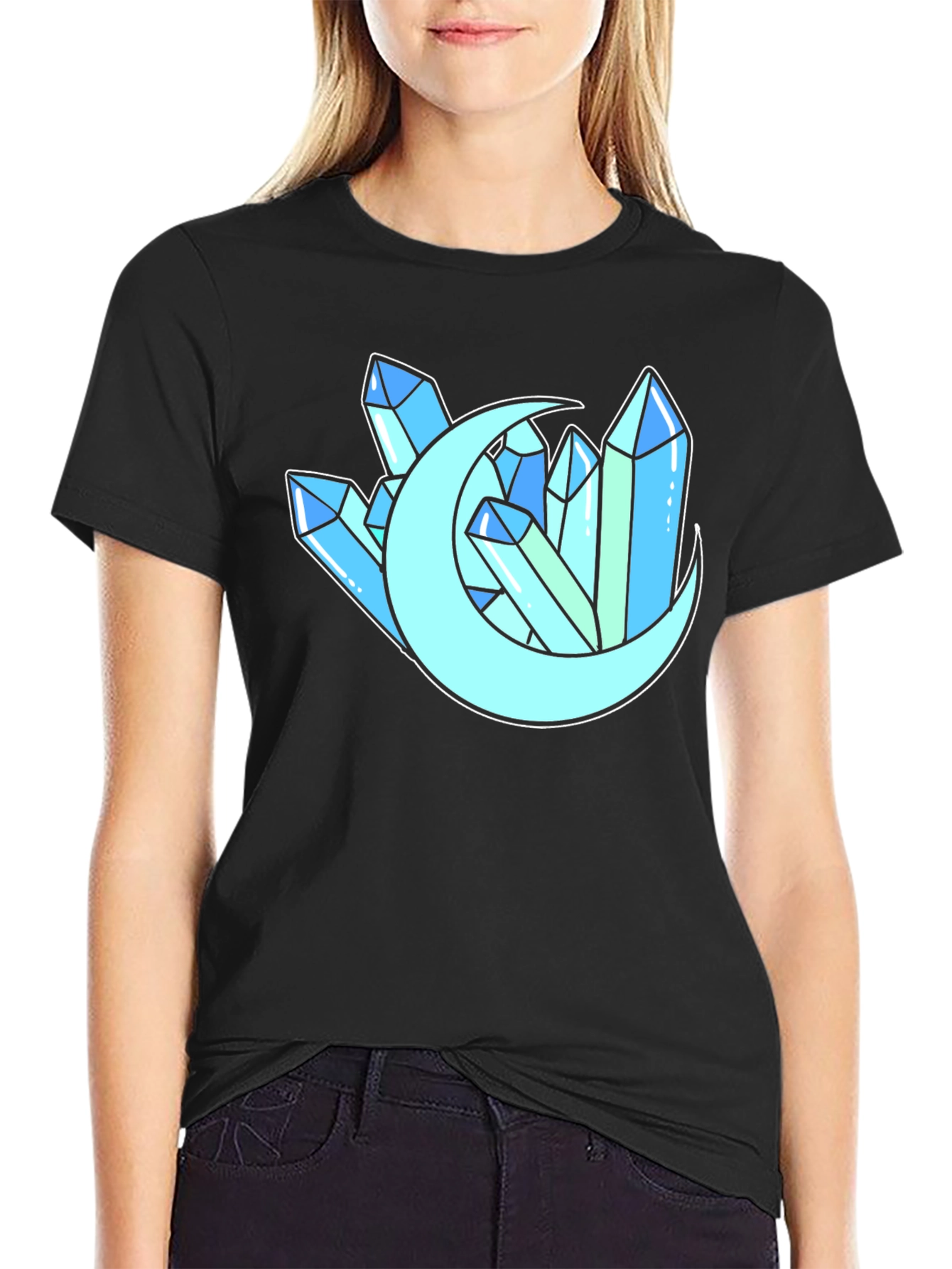 Crystals and Moon Graphic T-Shirt