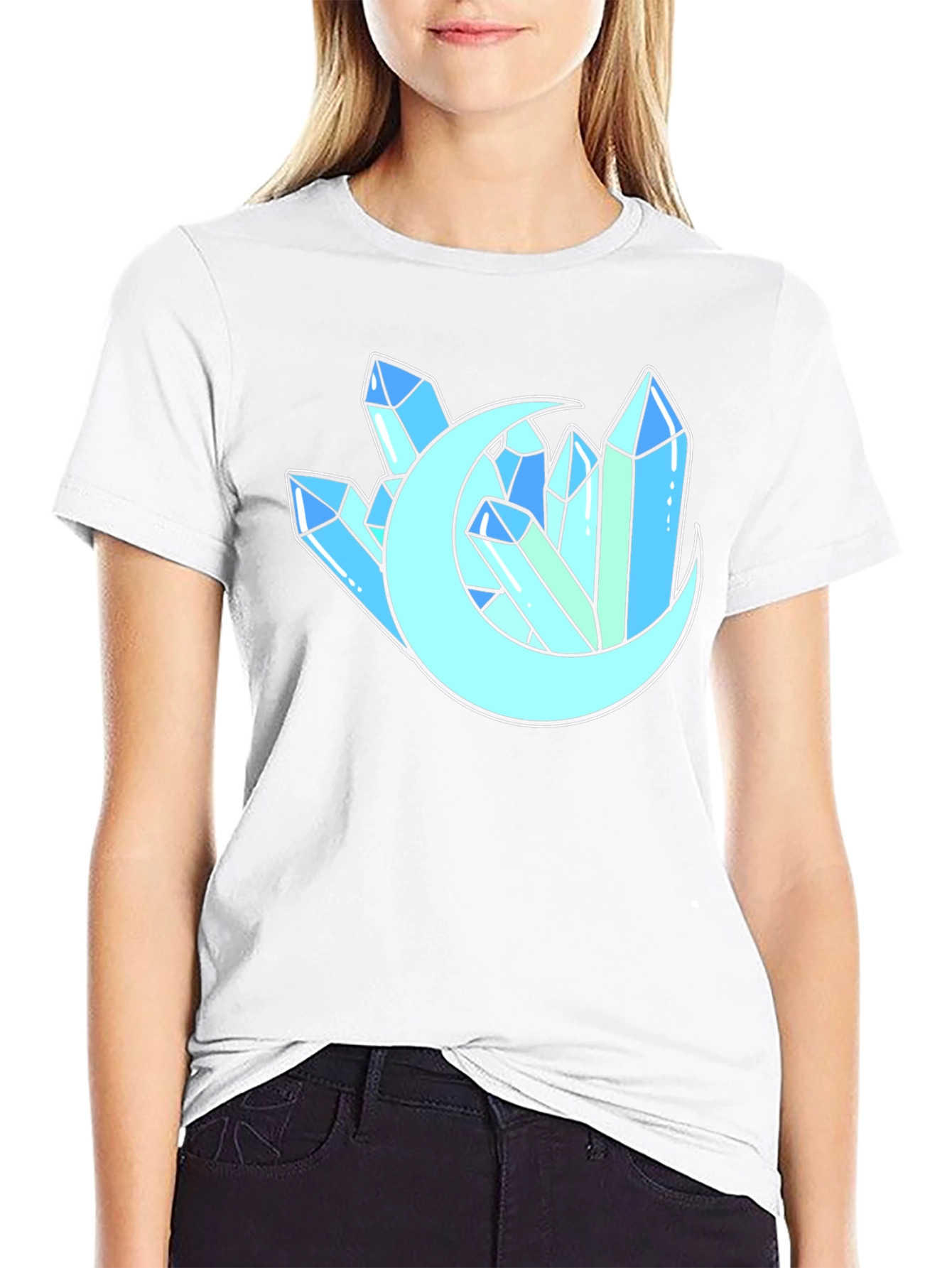 Crystals and Moon Graphic T-Shirt