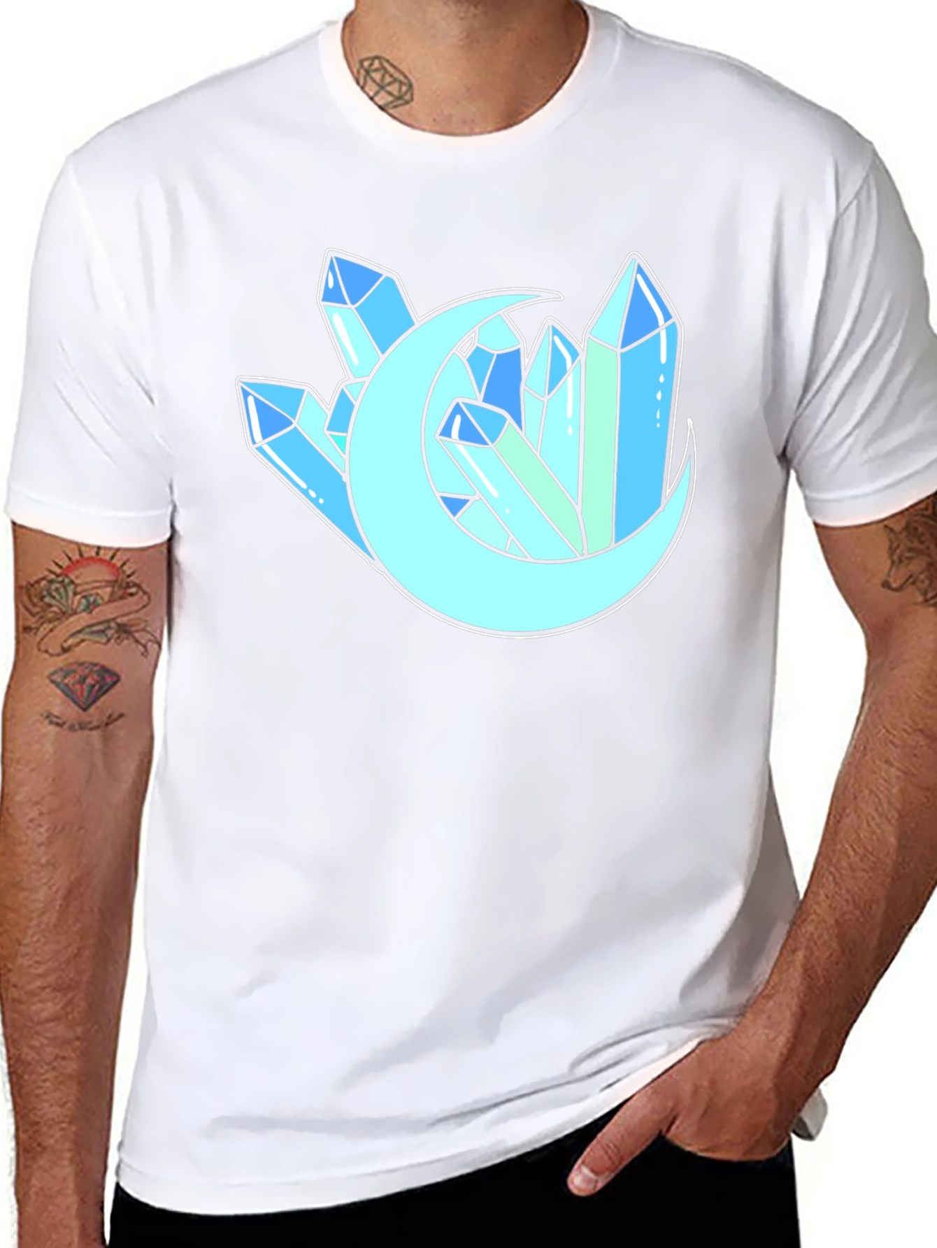 Crystals and Moon Graphic T-Shirt