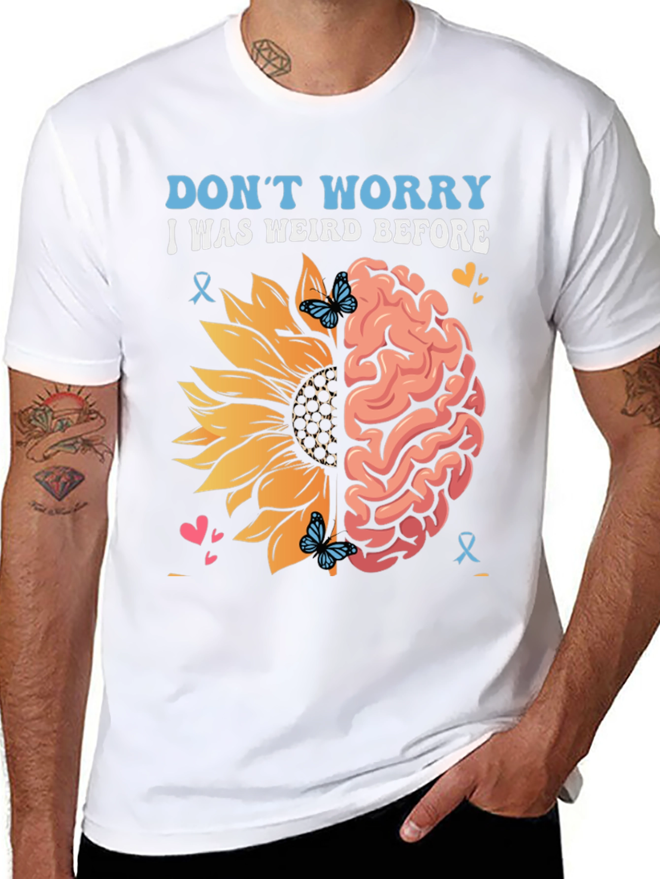 Weird Before T-Shirt Sunflower Brain Design