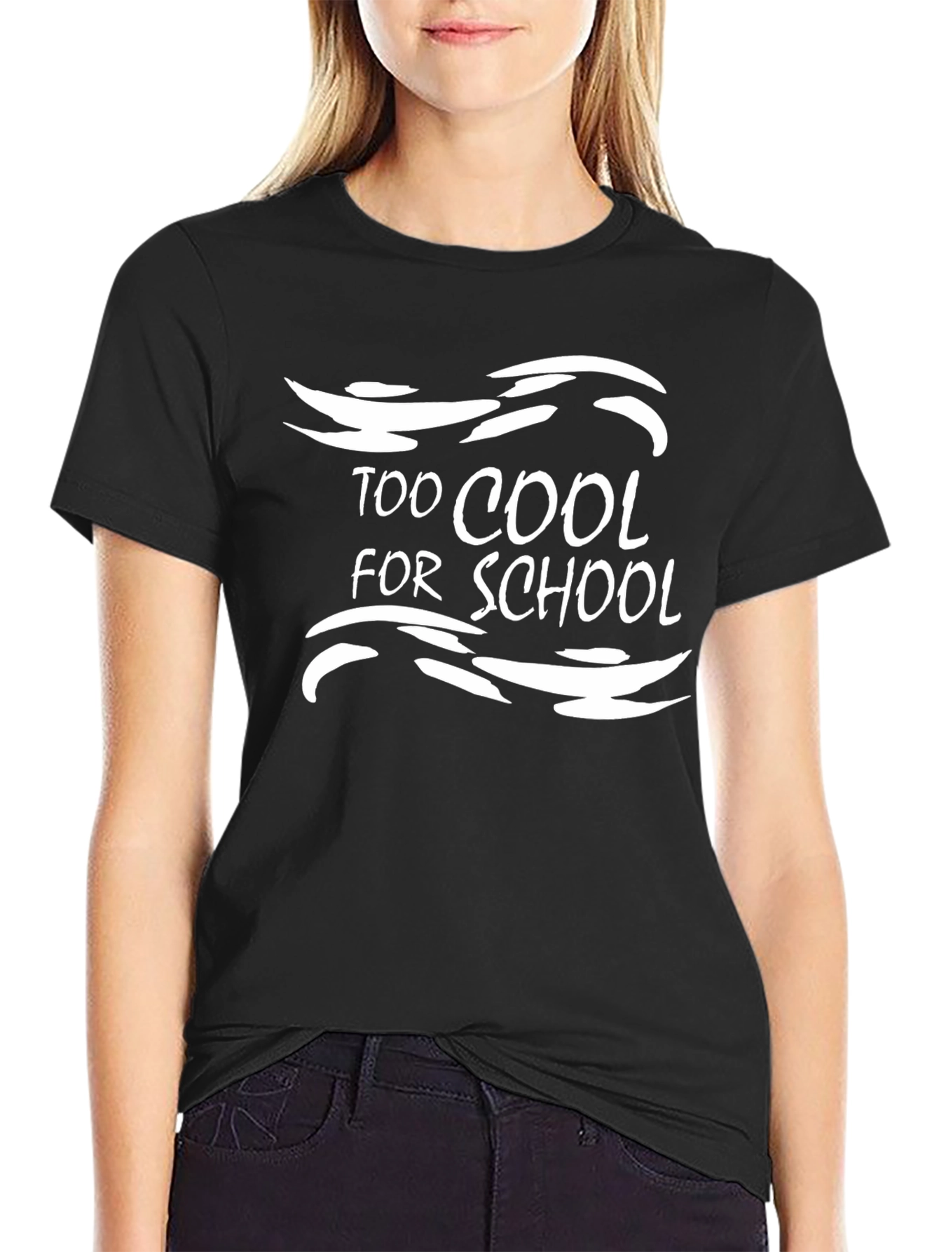 Too Cool For School Black Graphic T-Shirt