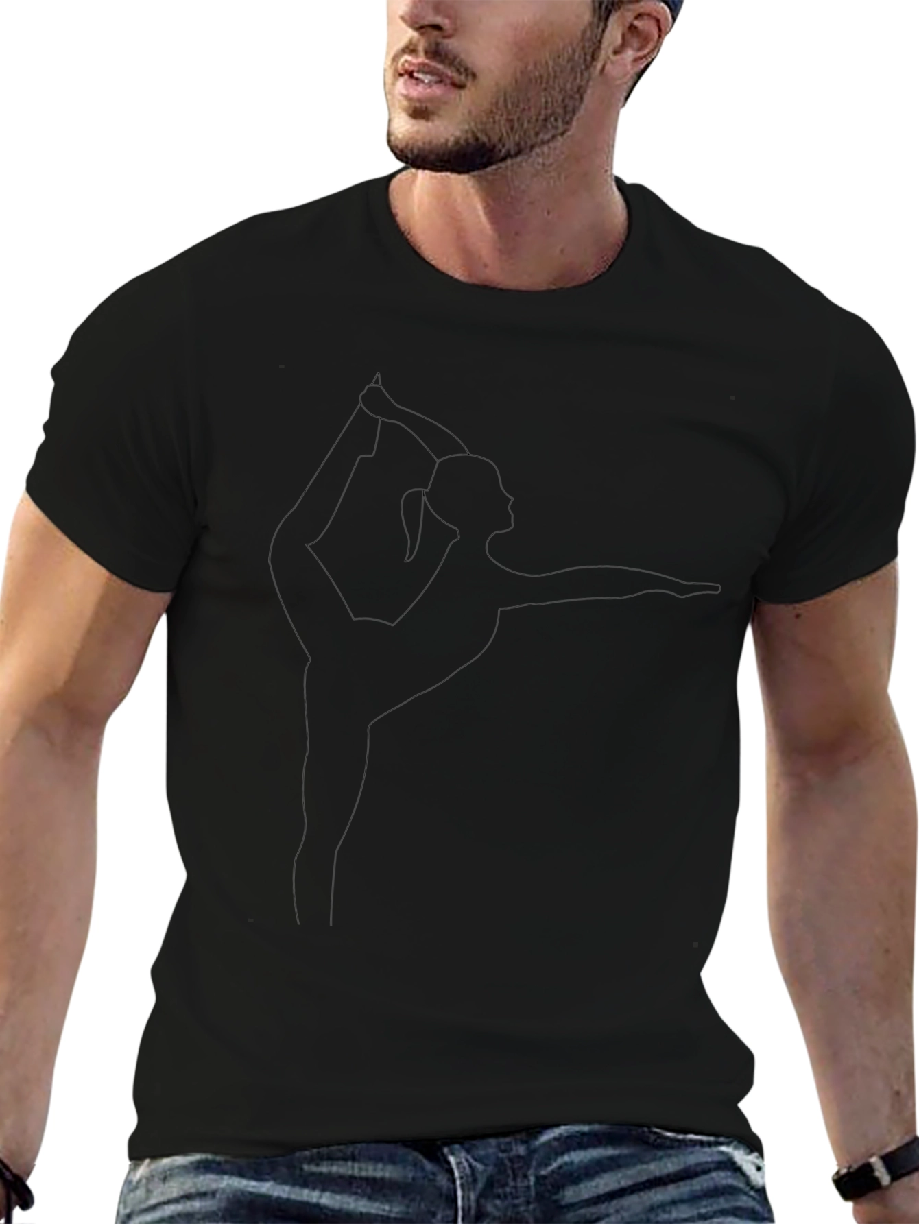 Yoga Pose Graphic Tee - Black Unisex T-Shirt