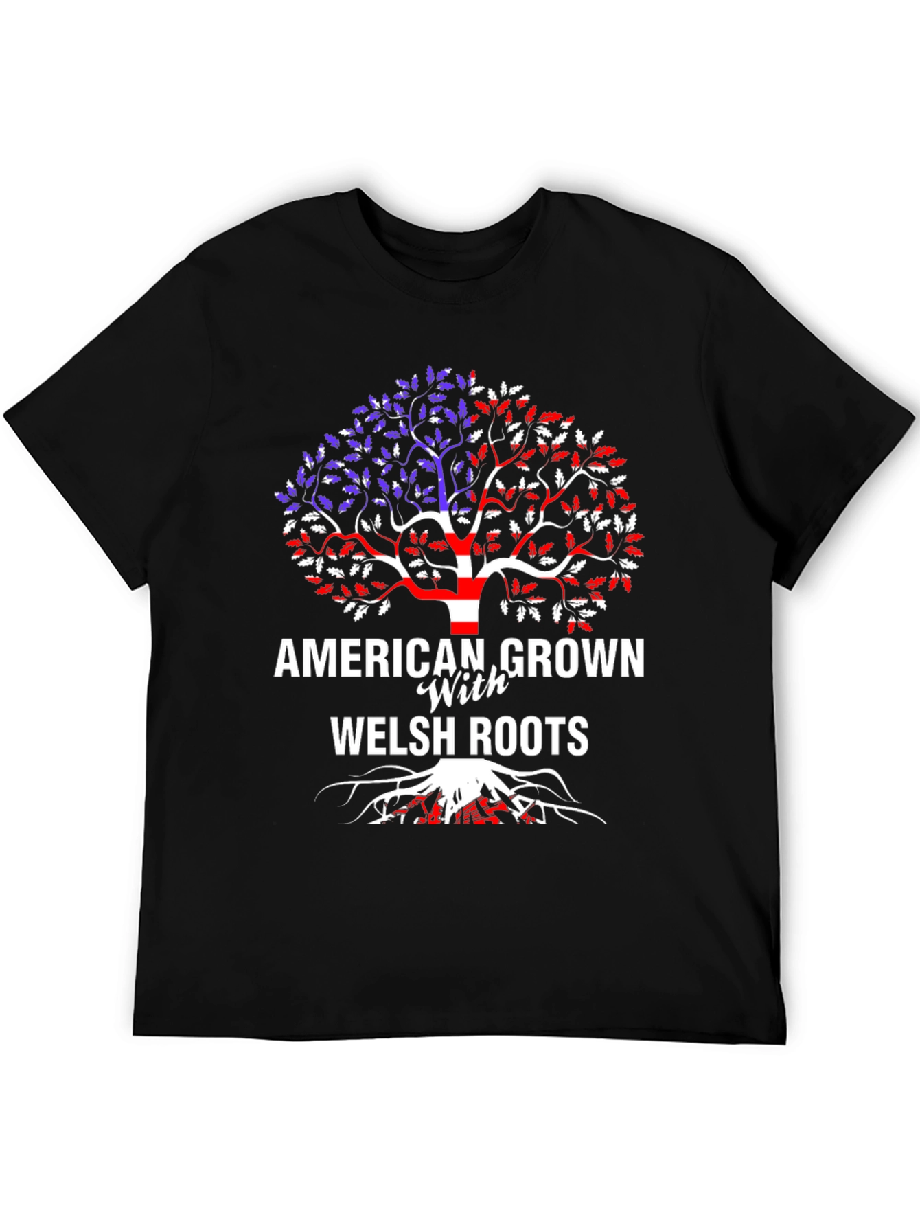 American Grown with Welsh Roots Tree T-Shirt