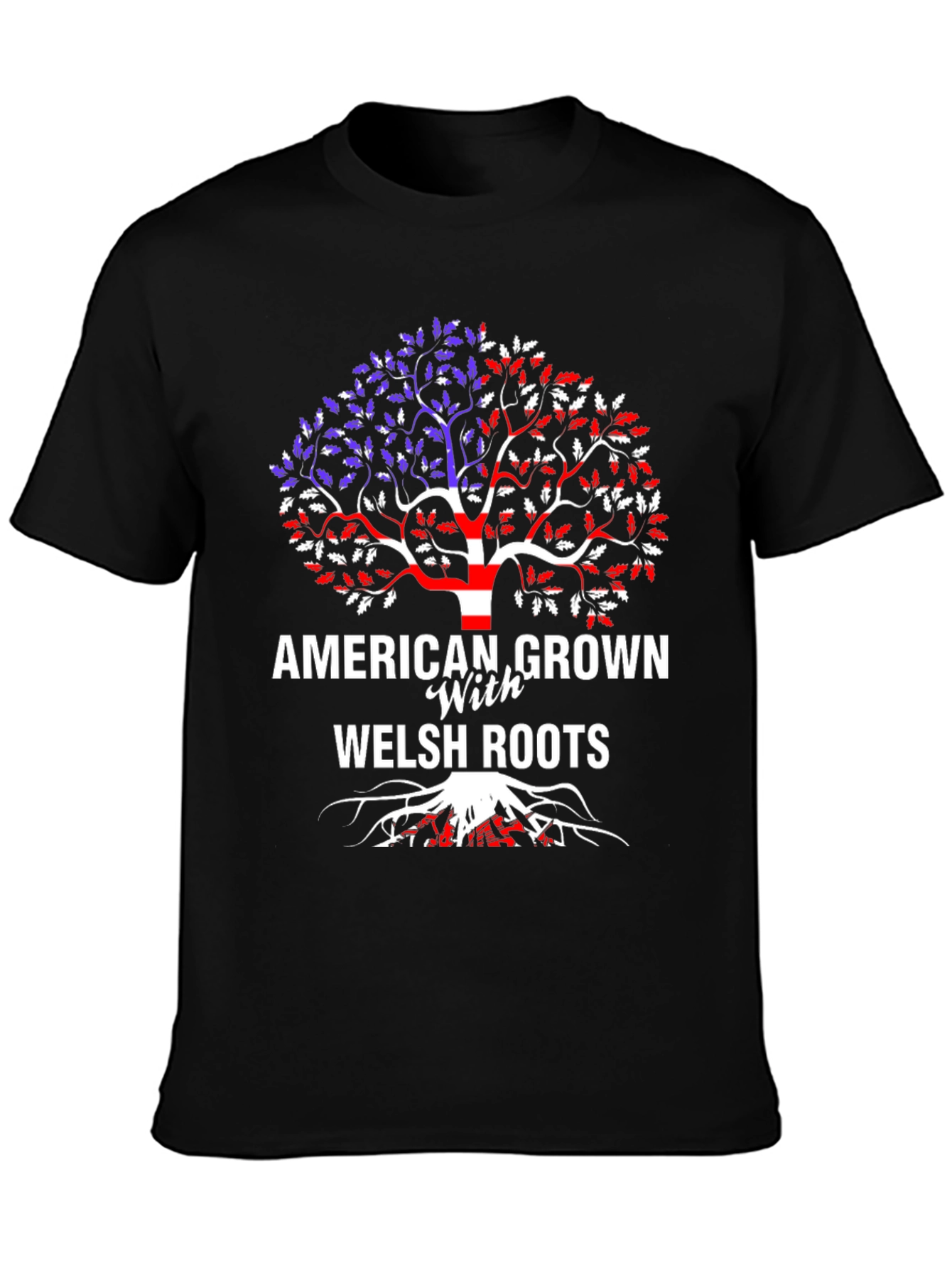 American Grown with Welsh Roots Tree T-Shirt