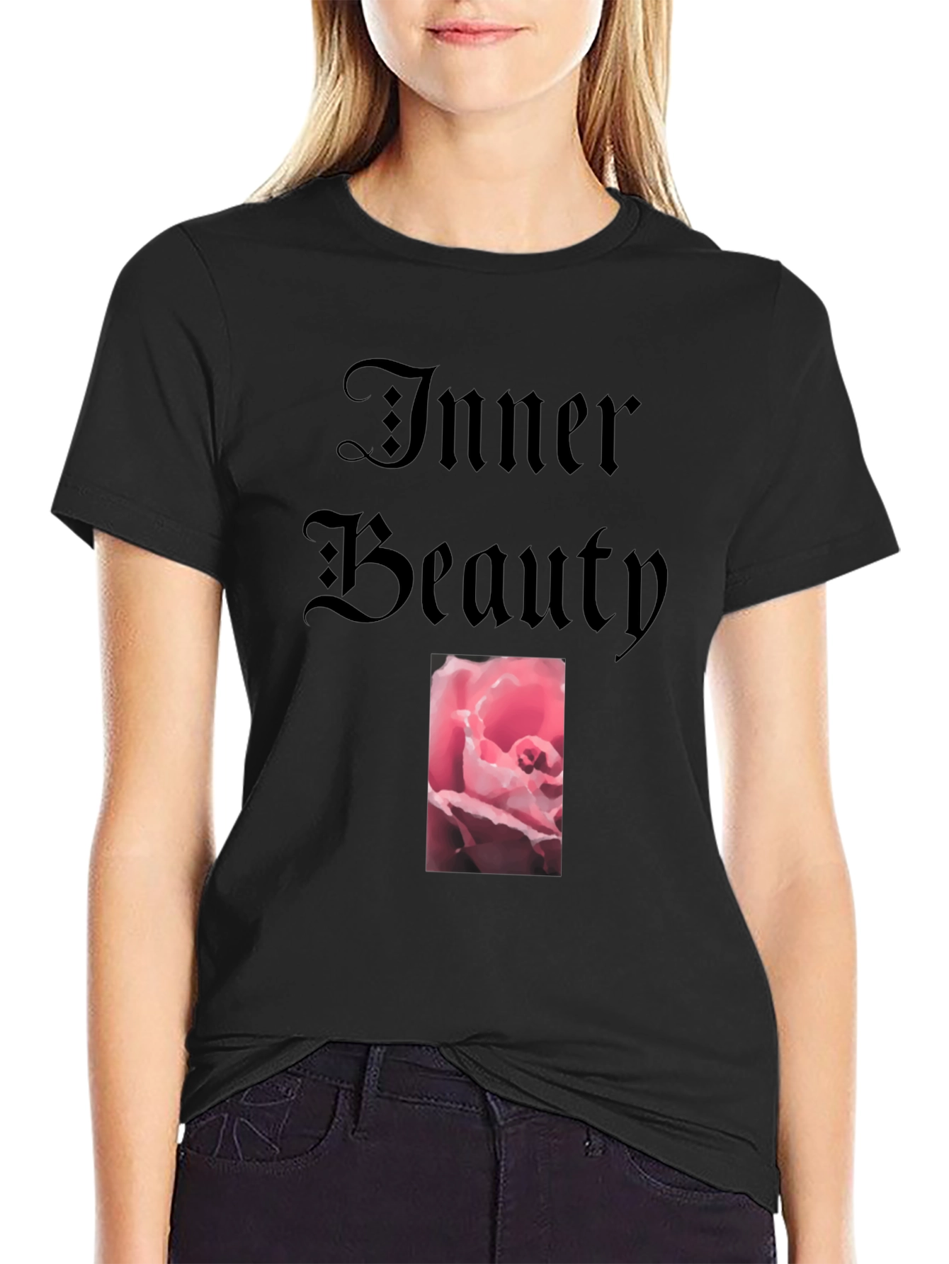 Inner Beauty Rose Graphic Tee - Soft Cotton