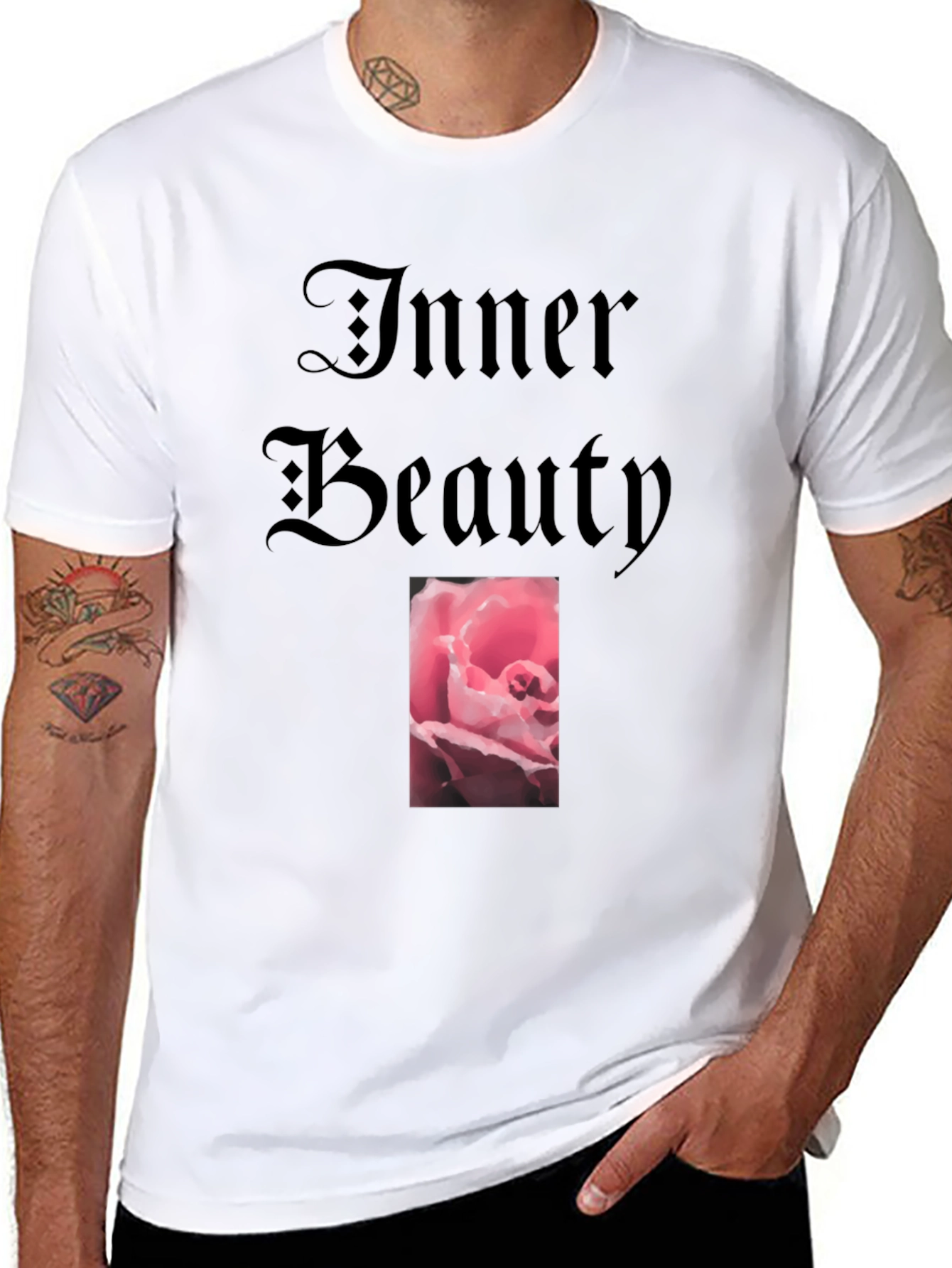 Inner Beauty Rose Graphic Tee - Soft Cotton