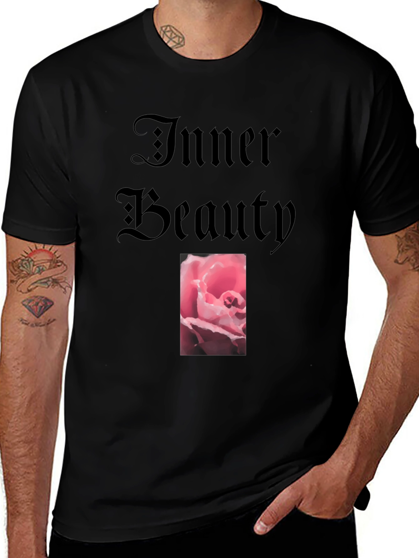 Inner Beauty Rose Graphic Tee - Soft Cotton