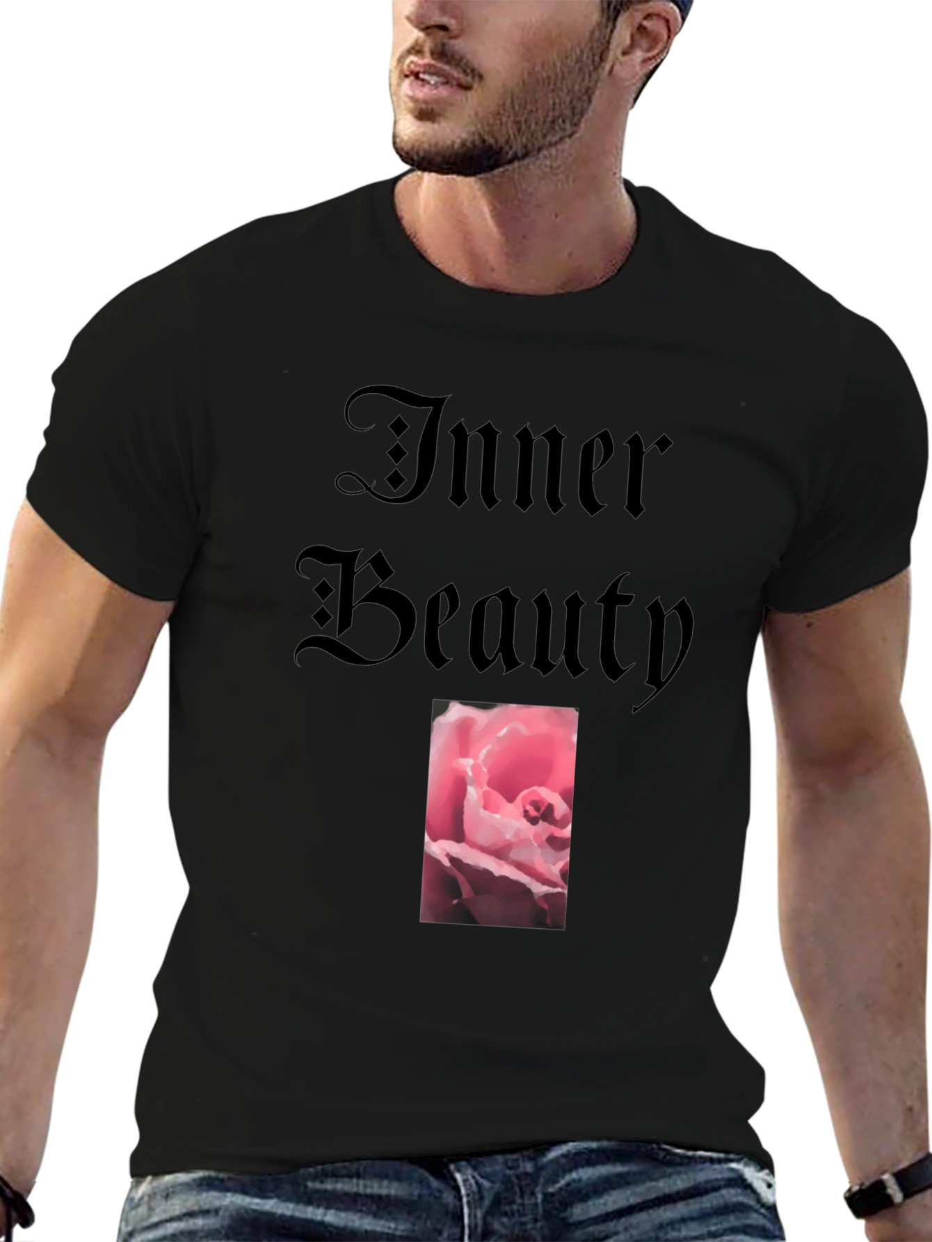 Inner Beauty Rose Graphic Tee - Soft Cotton