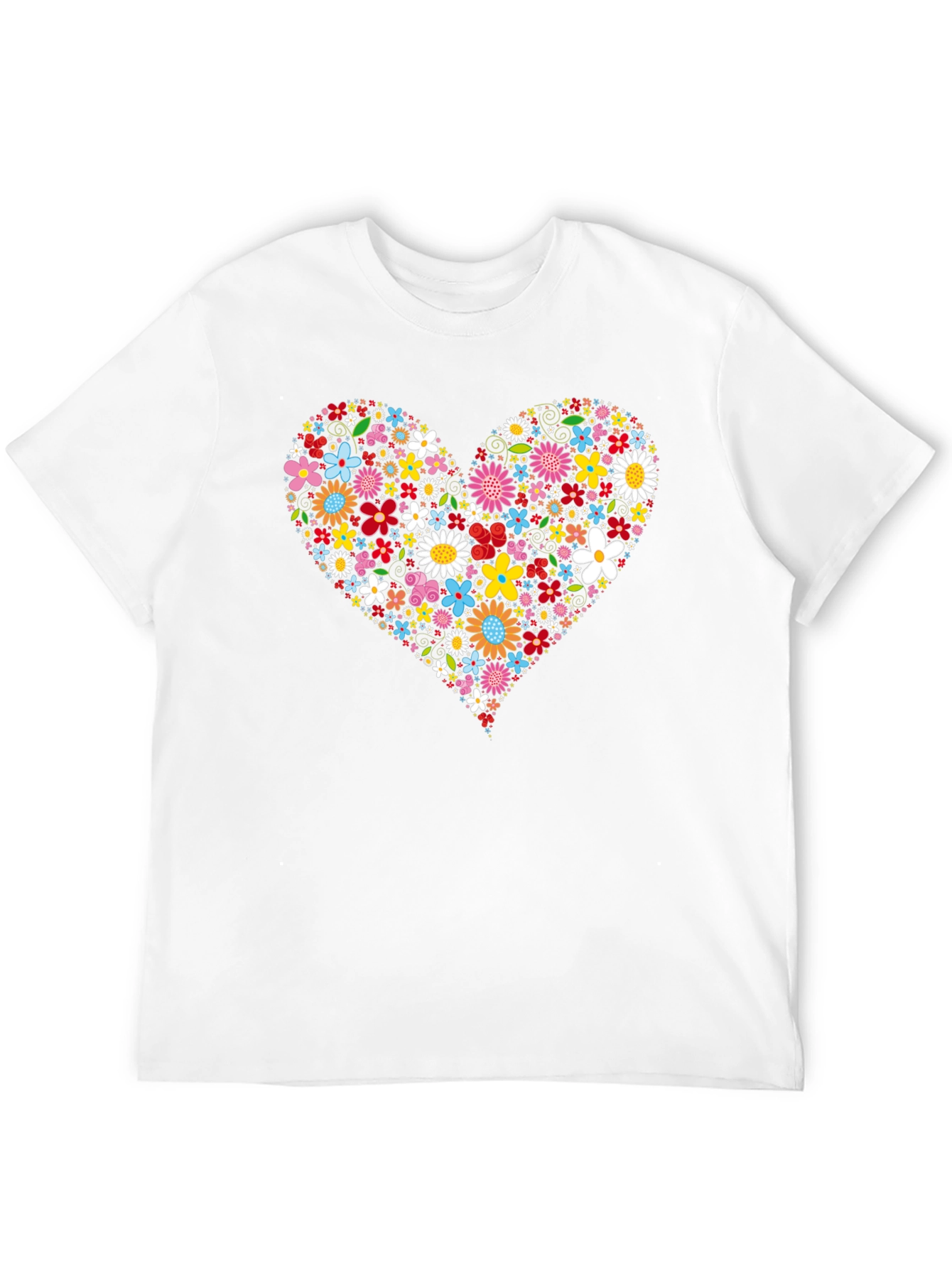Floral Heart Graphic T-Shirt - Black