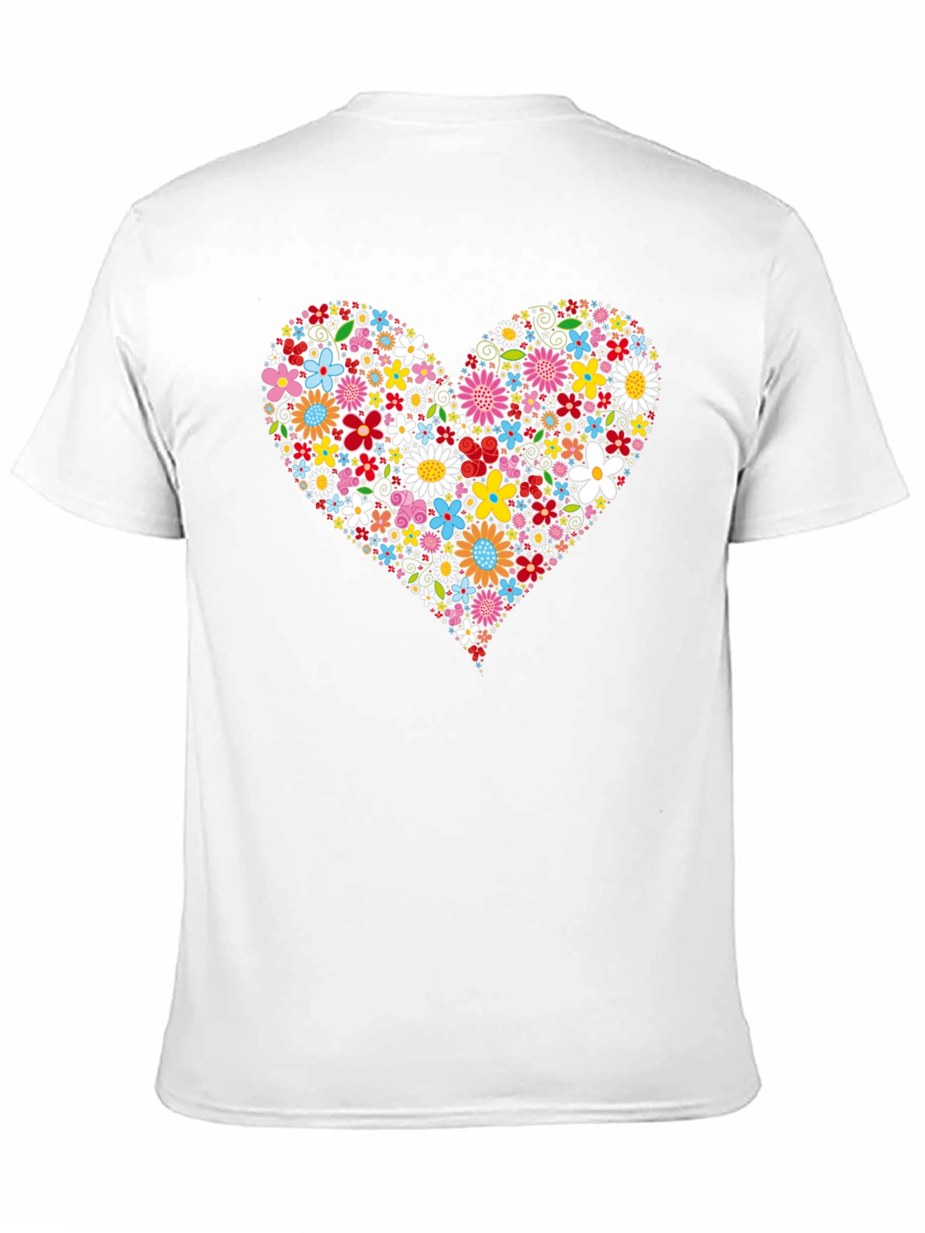 Floral Heart Graphic T-Shirt - Black