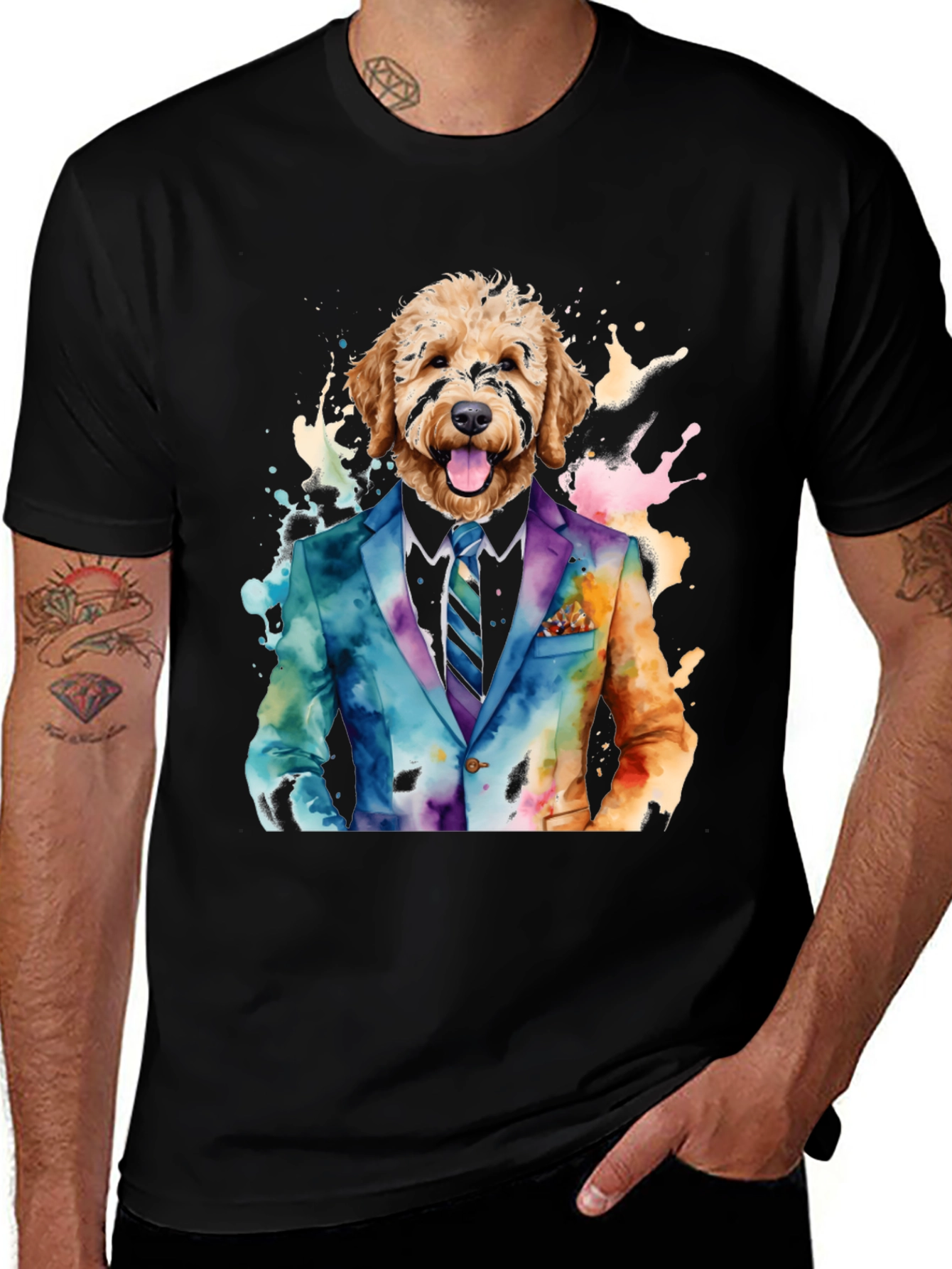Dog in Suit Graphic Tee - Stylish & Unique
