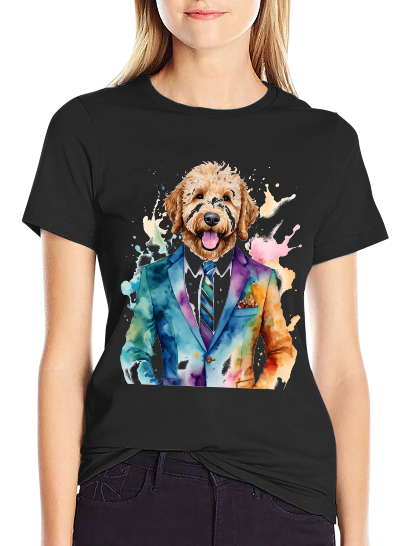 Dog in Suit Graphic Tee - Stylish & Unique
