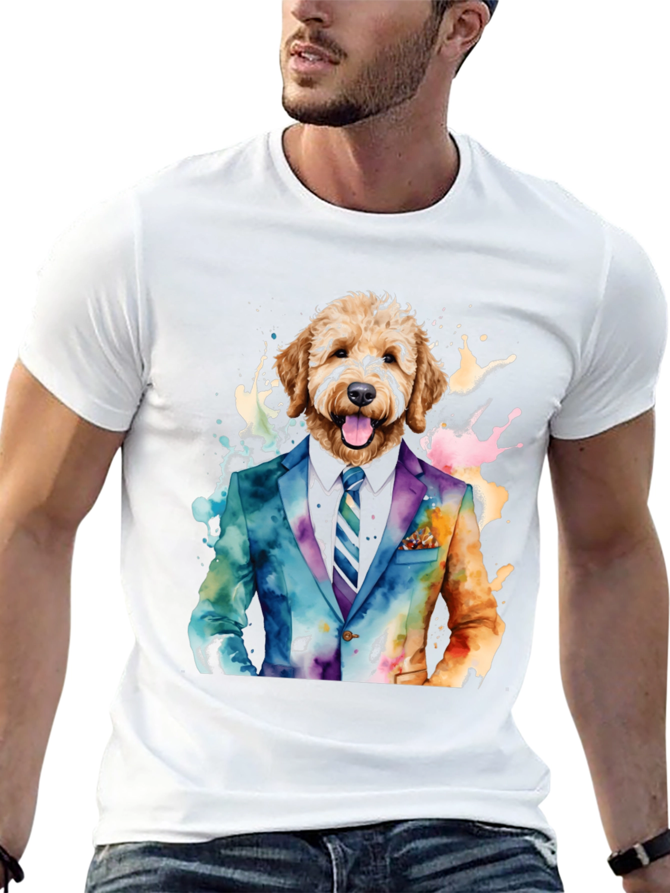 Dog in Suit Graphic Tee - Stylish & Unique