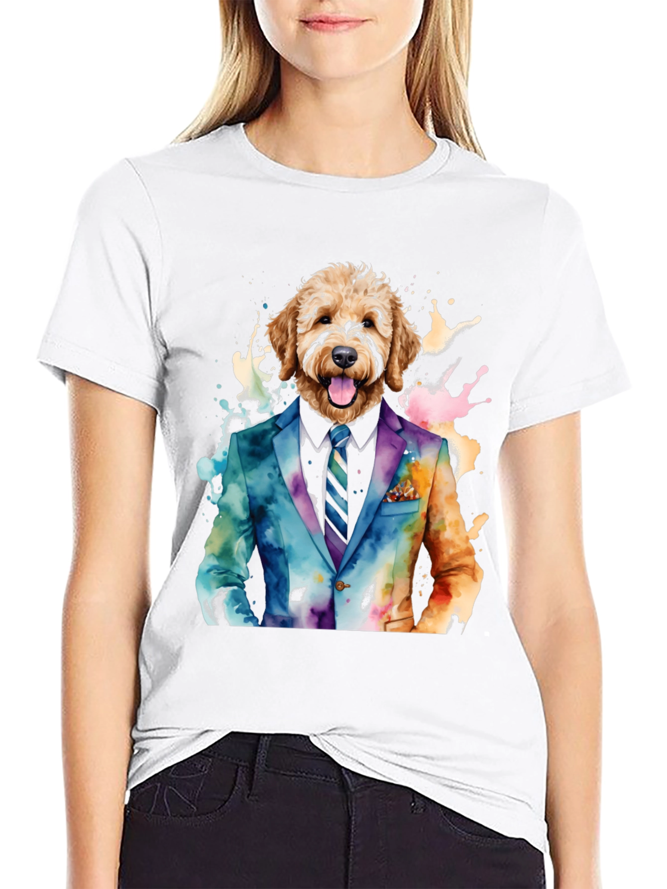 Dog in Suit Graphic Tee - Stylish & Unique