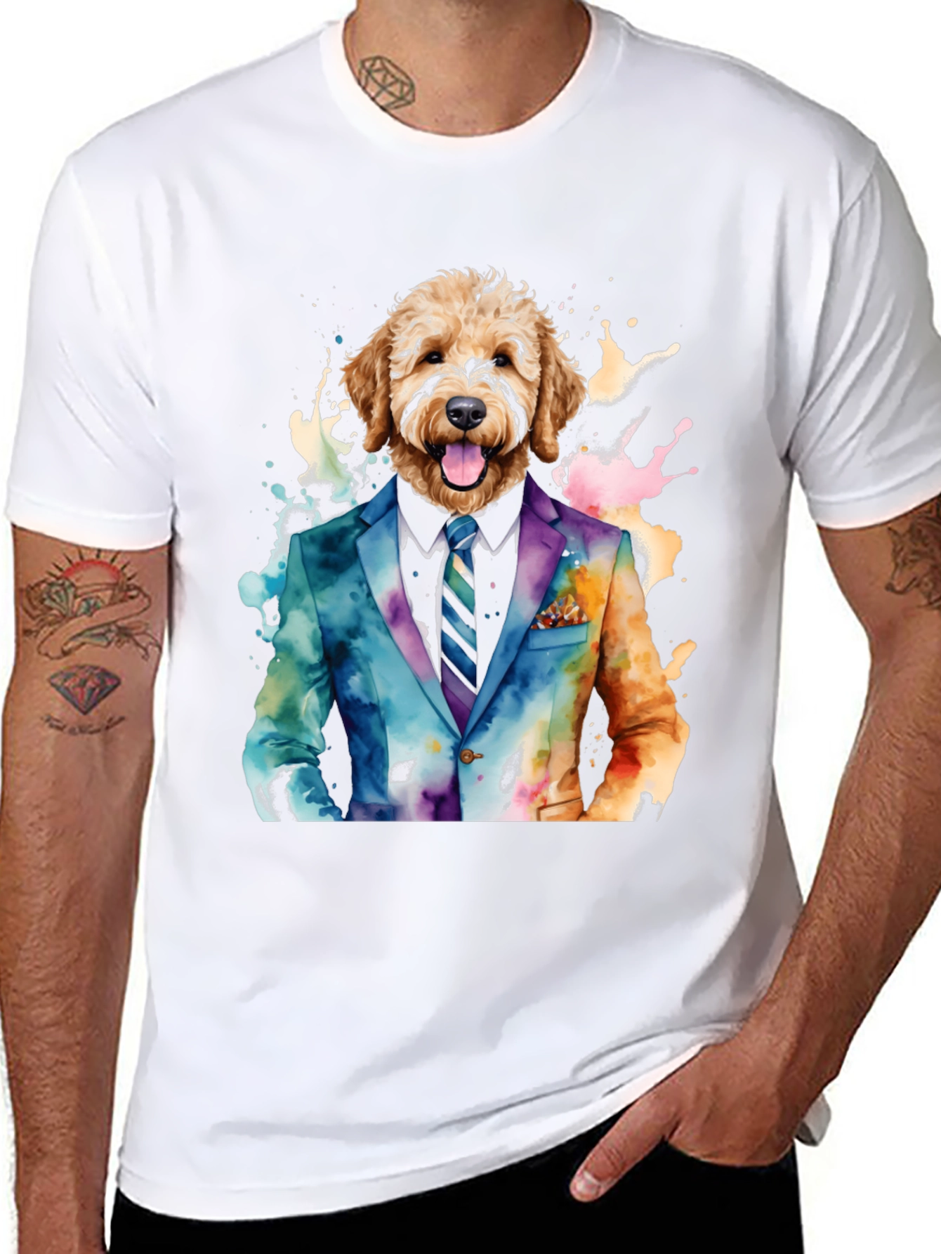 Dog in Suit Graphic Tee - Stylish & Unique