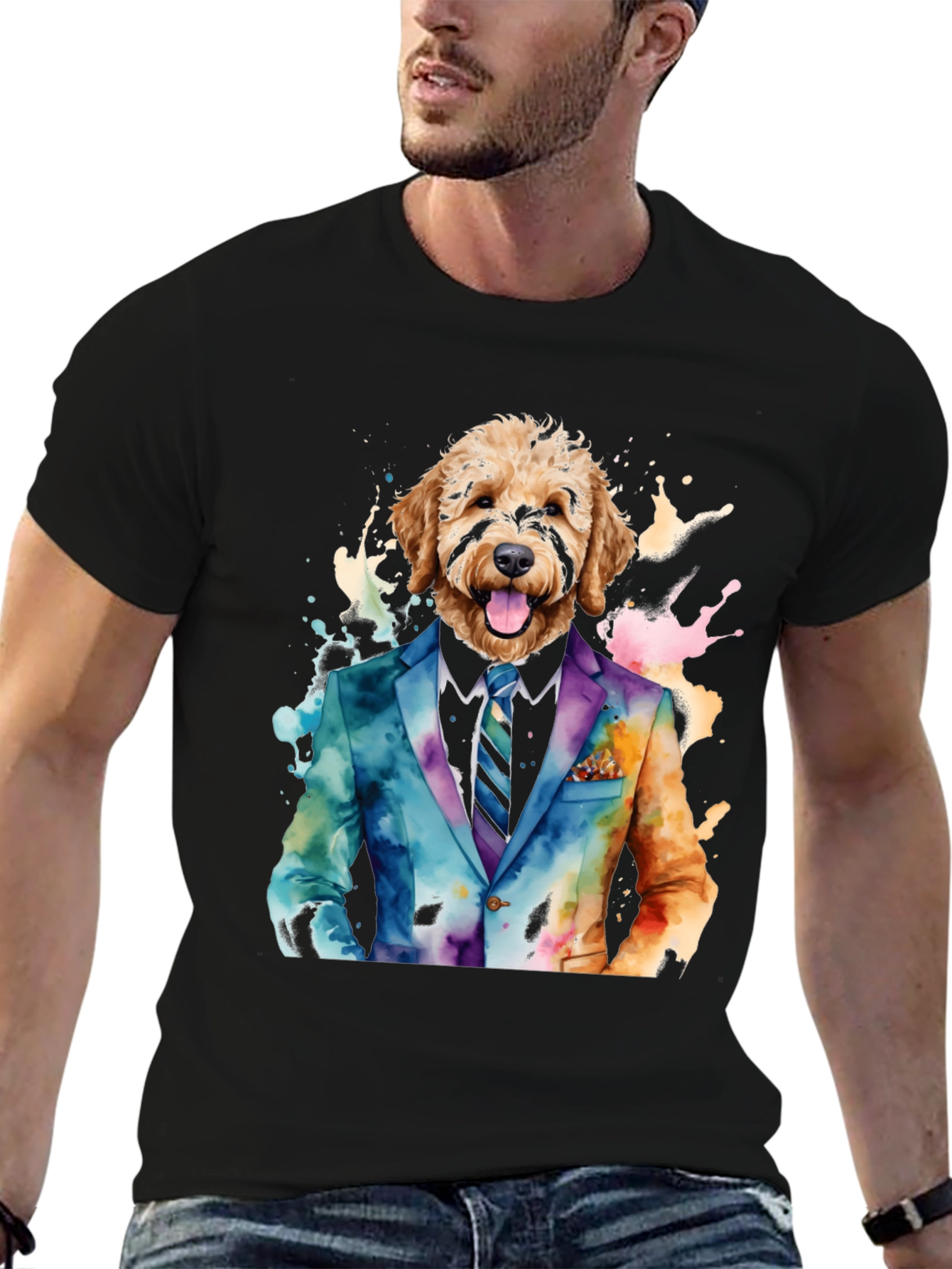 Dog in Suit Graphic Tee - Stylish & Unique
