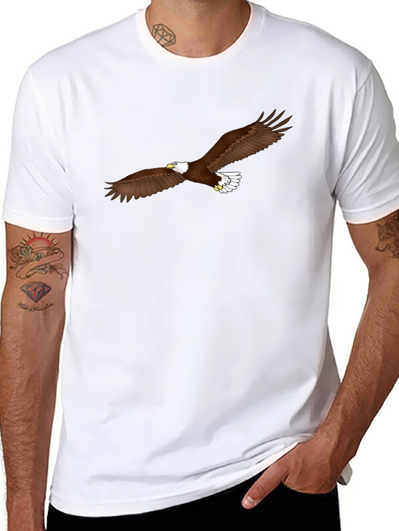Eagle Graphic Black T-Shirt for Men