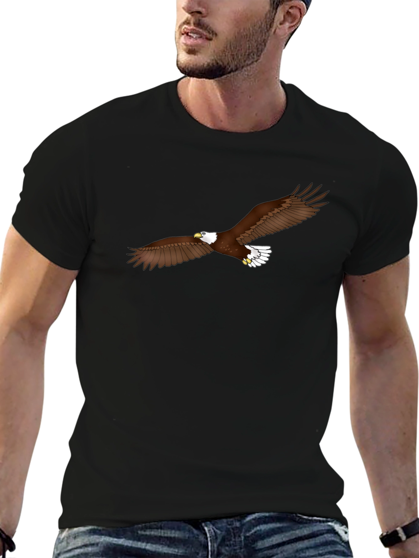 Eagle Graphic Black T-Shirt for Men