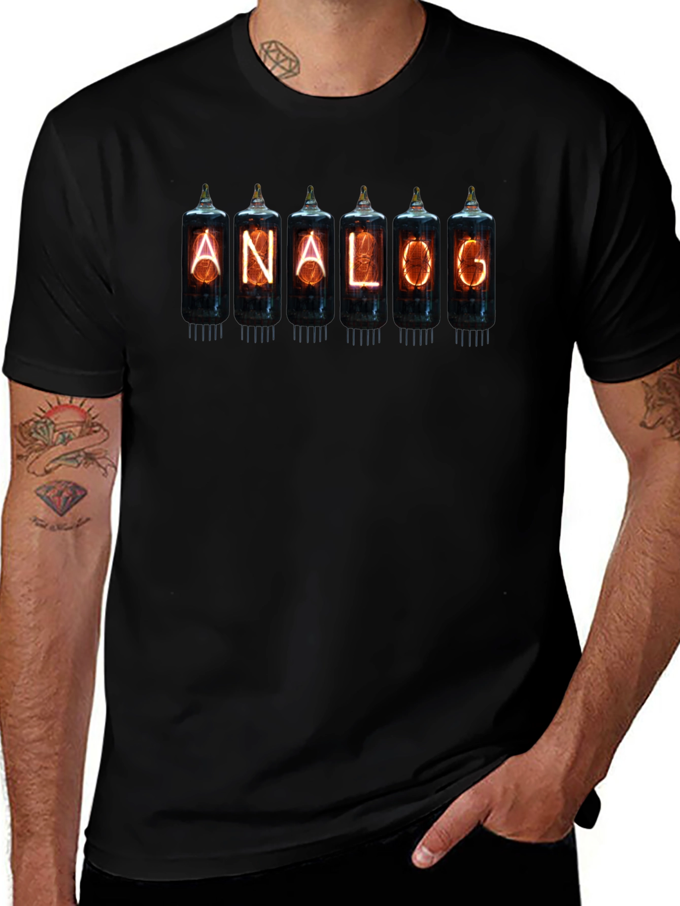 Analog Nixie Tube T-Shirt - Black