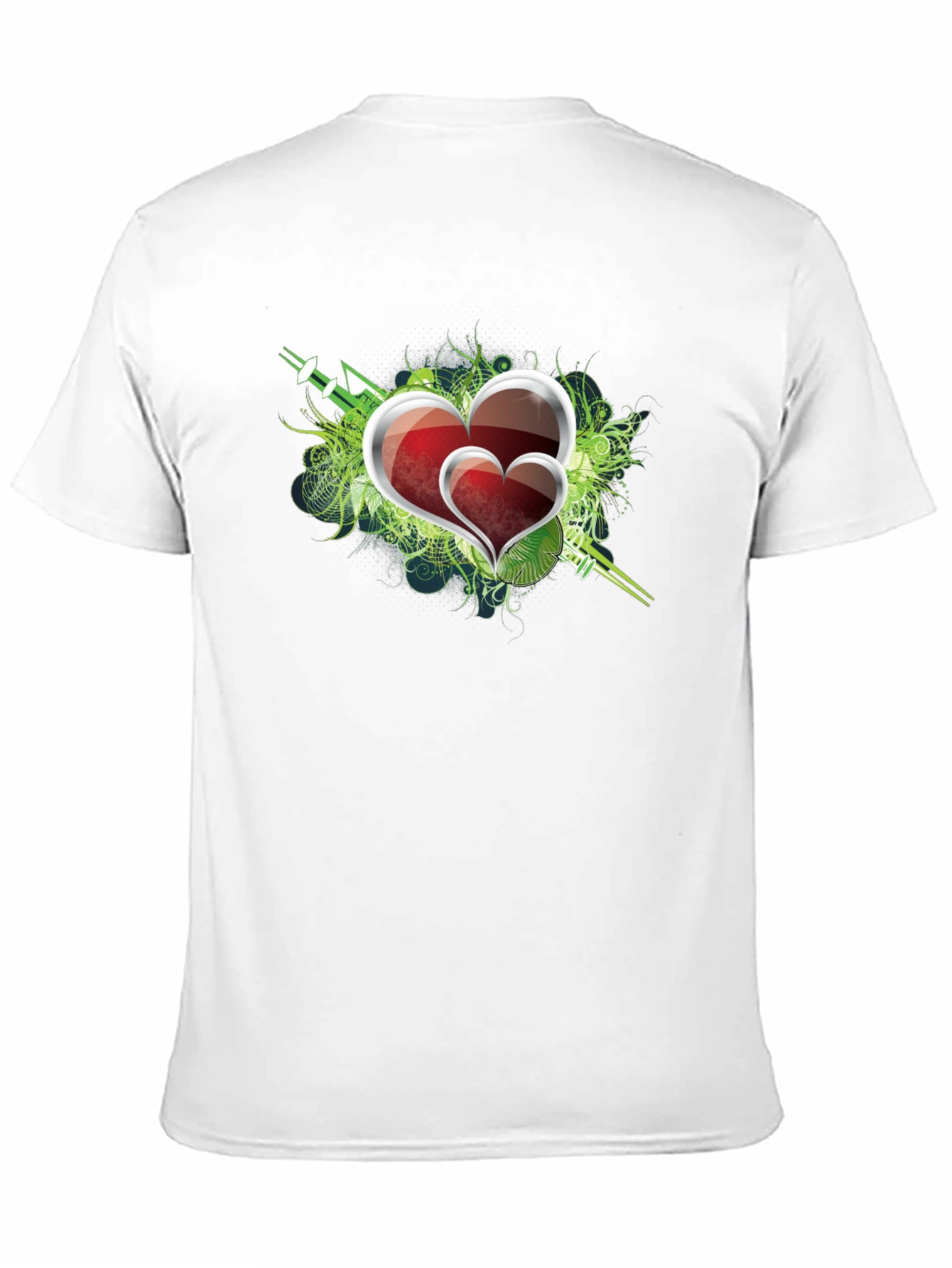 Heart Graphic Print Mens Black T-Shirt