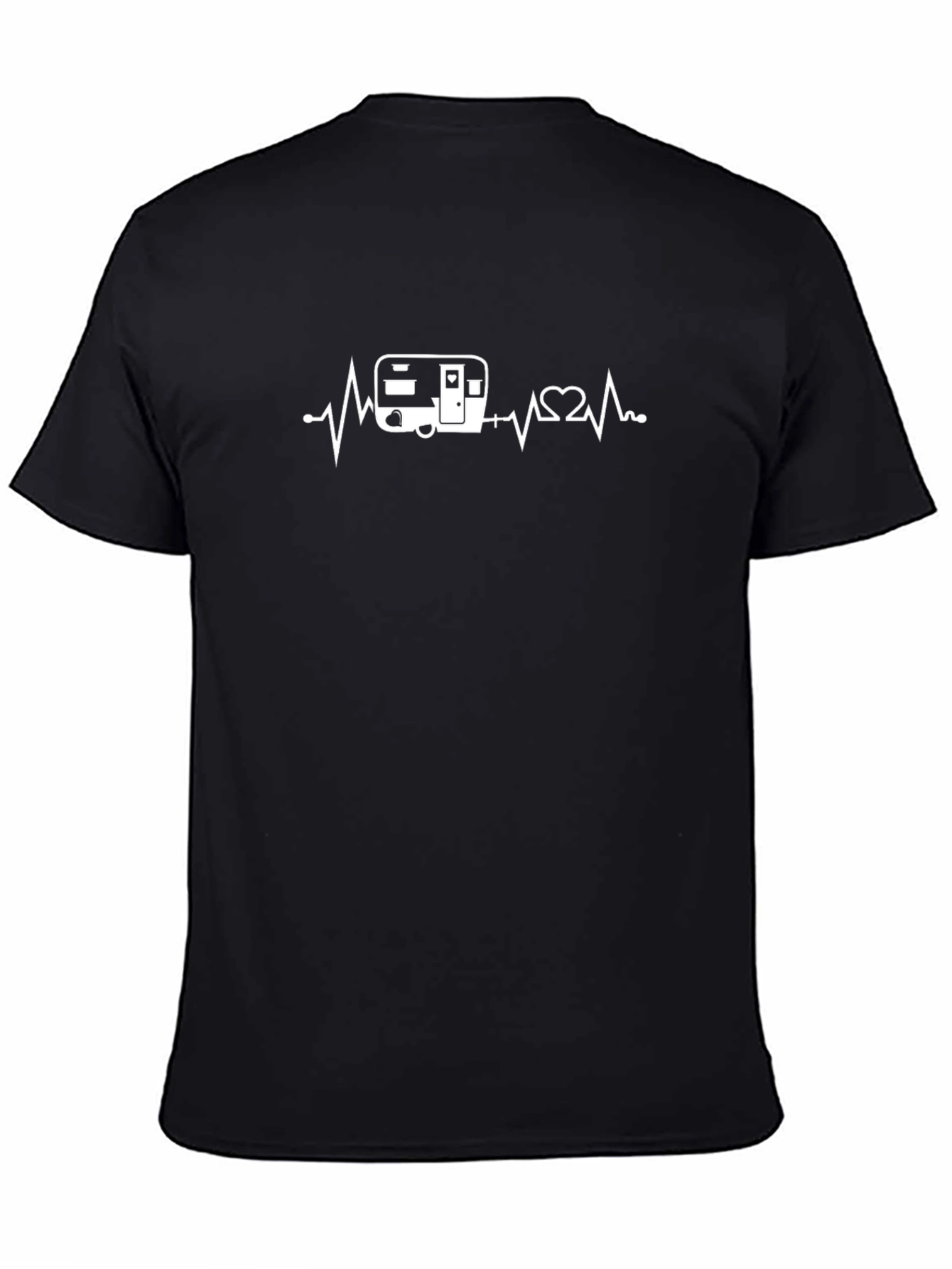 Camper Heartbeat Graphic Tee - Black