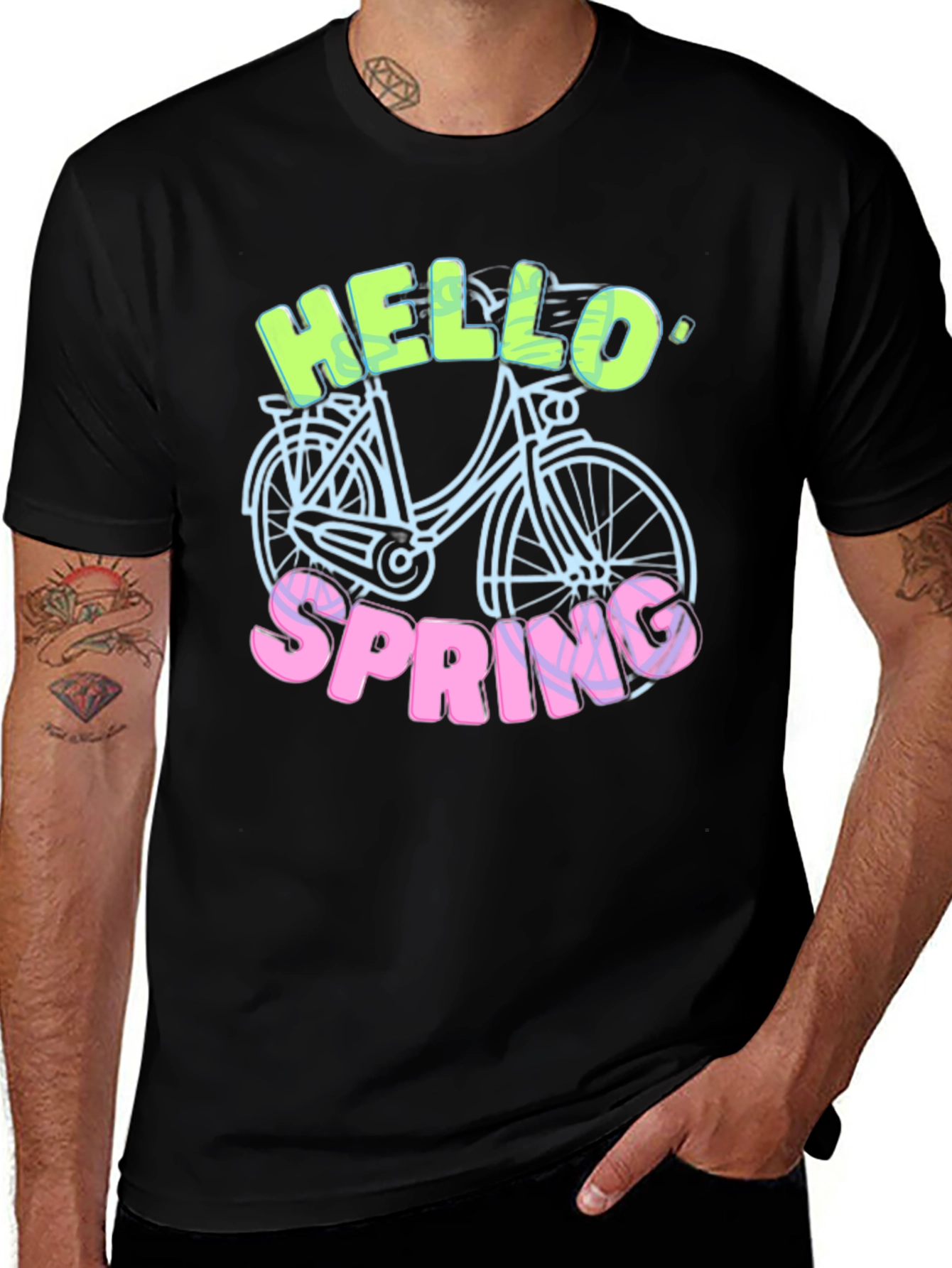 Hello Spring T-Shirt - Bike Design