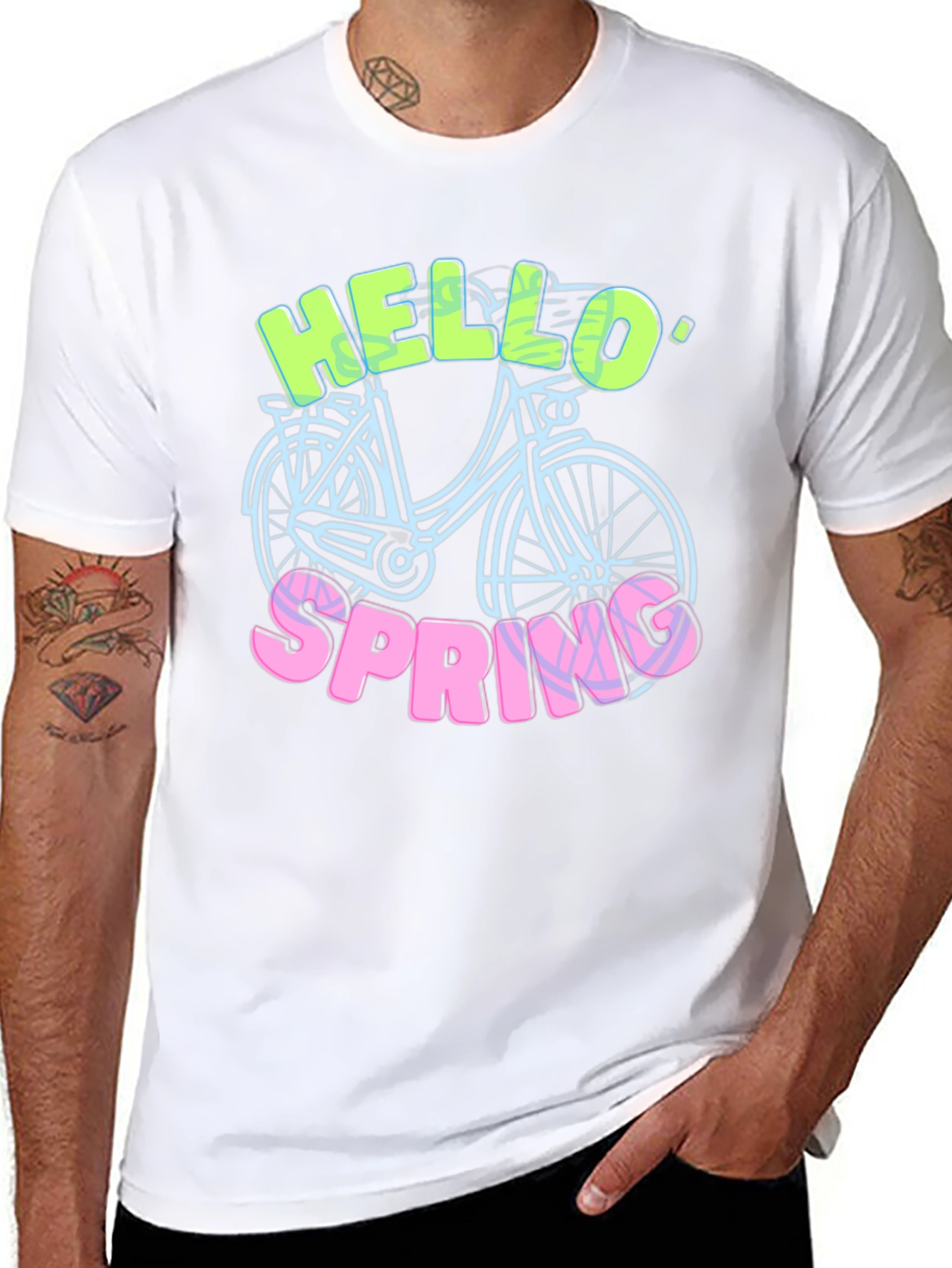 Hello Spring T-Shirt - Bike Design