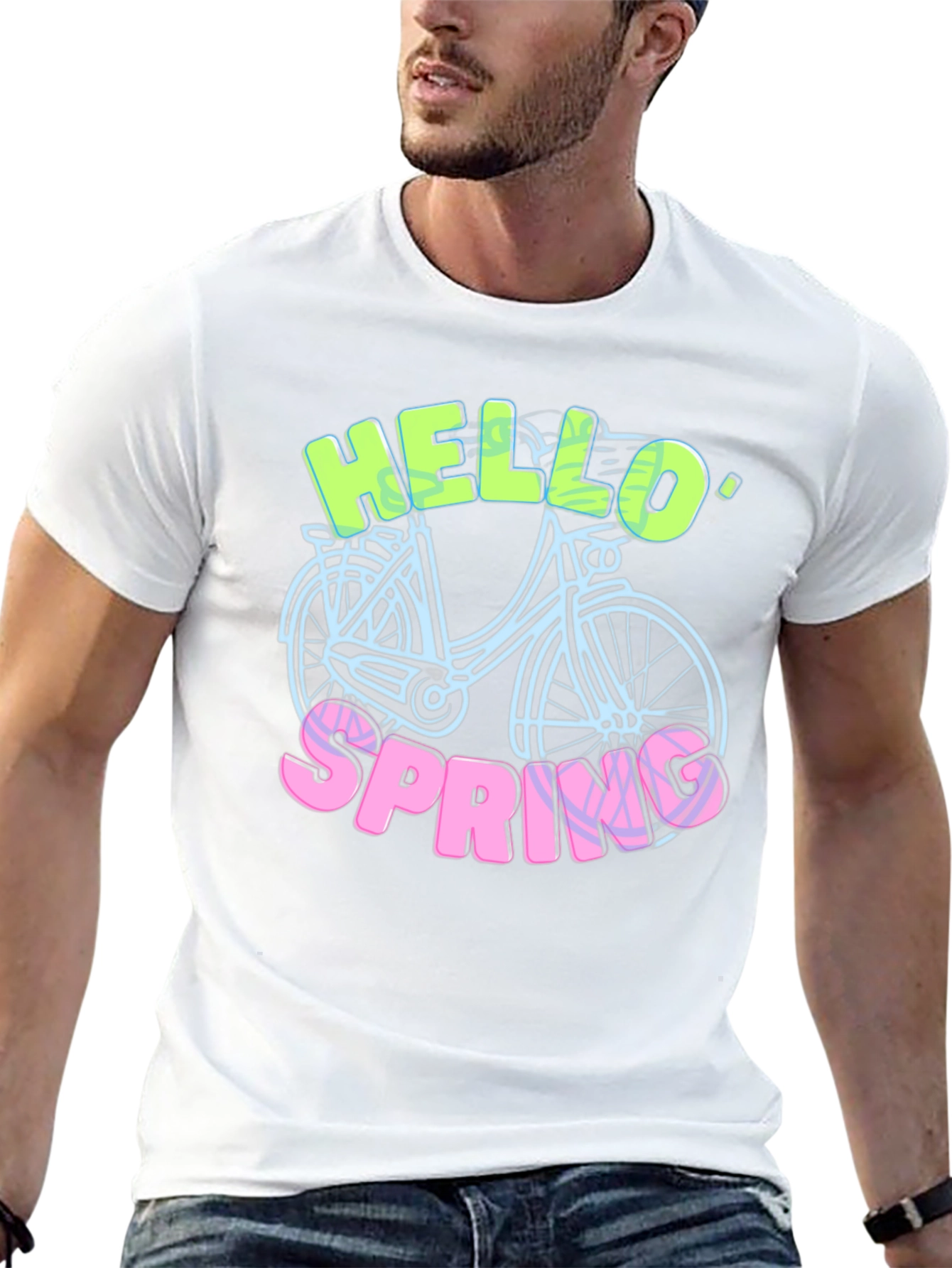 Hello Spring T-Shirt - Bike Design