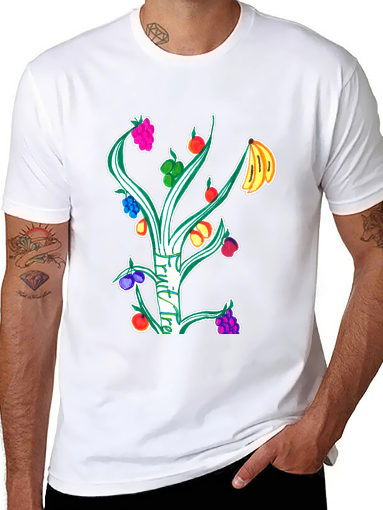 Fruit Tree Graphic T-Shirt - Unique Design