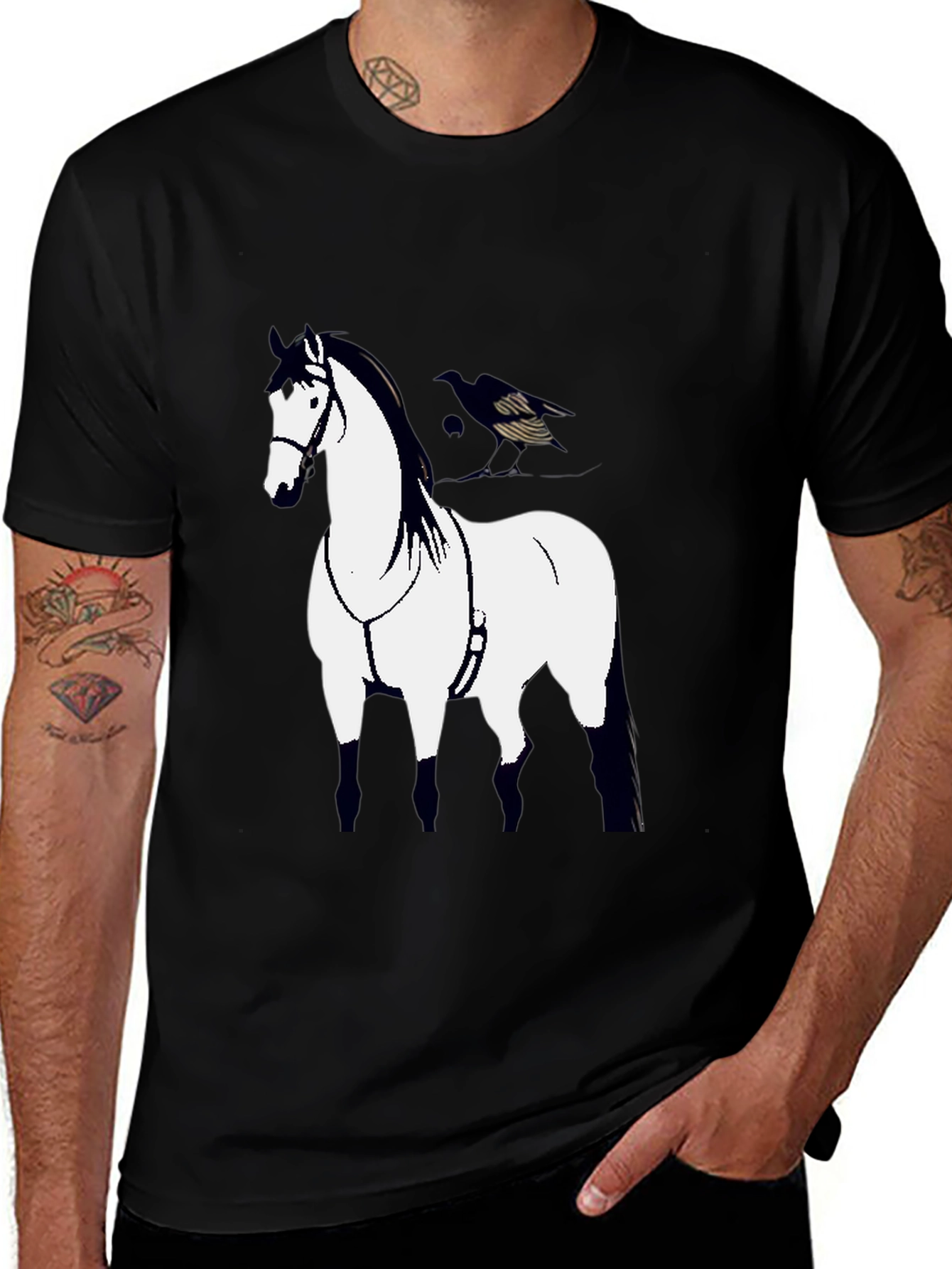 Horse Graphic Black T-Shirt