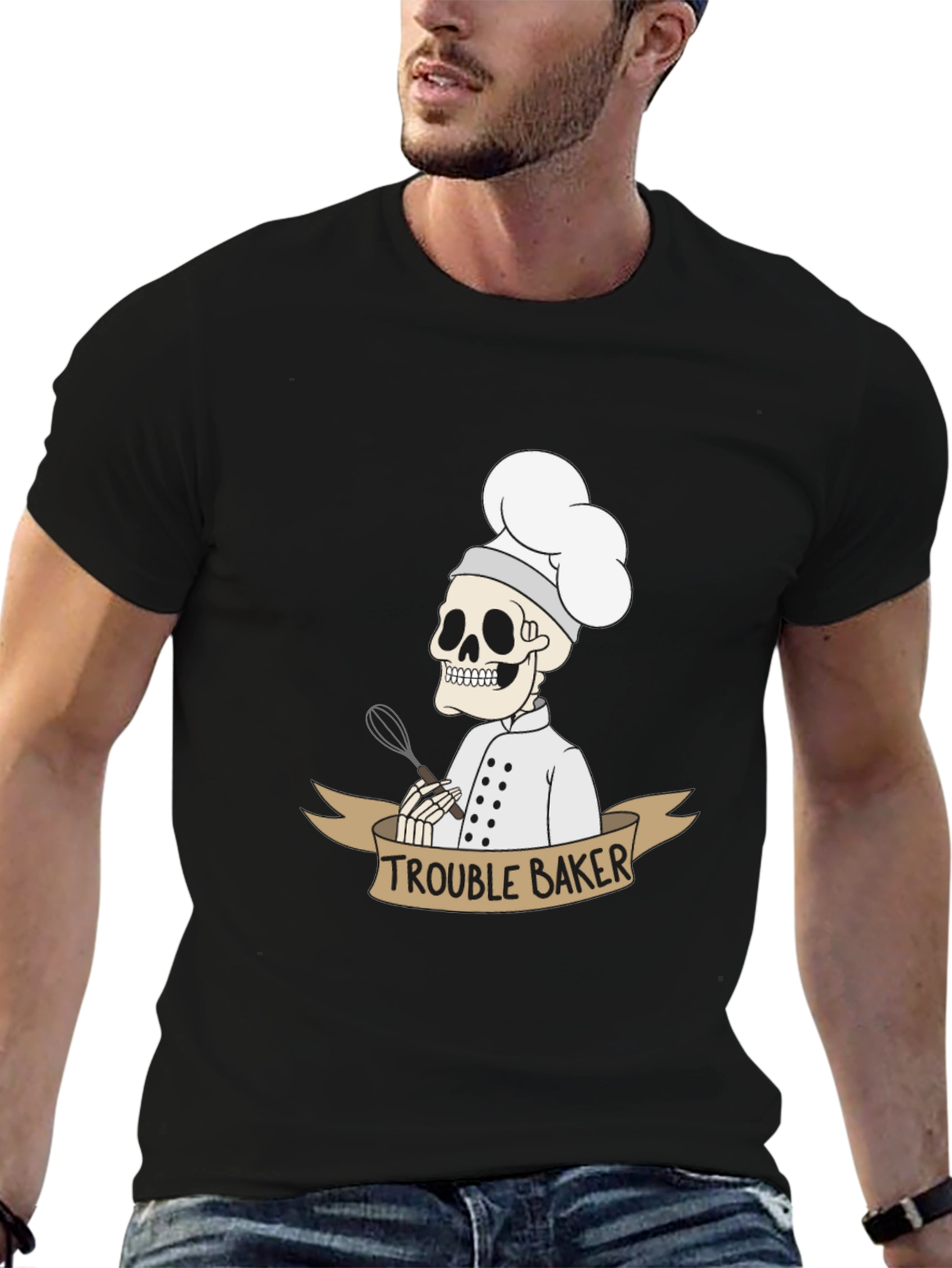 Trouble Baker Skeleton Chef T-Shirt
