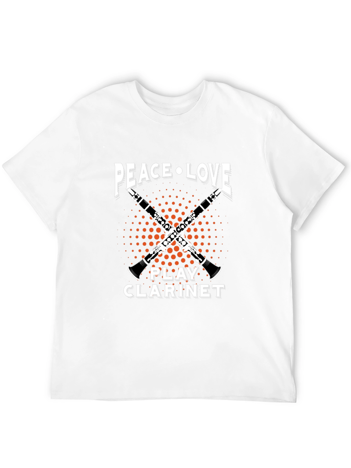 Peace Love Play Clarinet Graphic T-Shirt