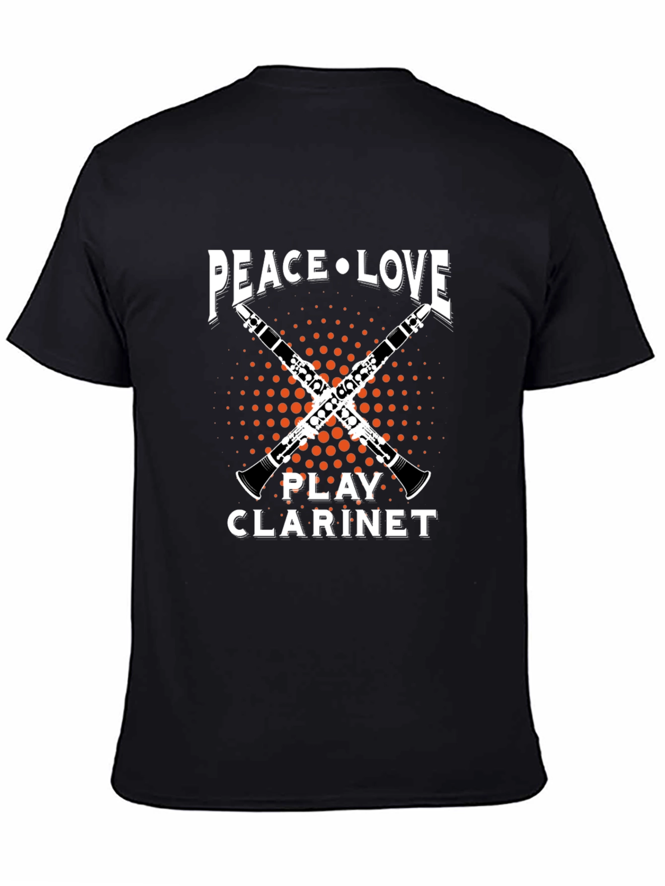 Peace Love Play Clarinet Graphic T-Shirt