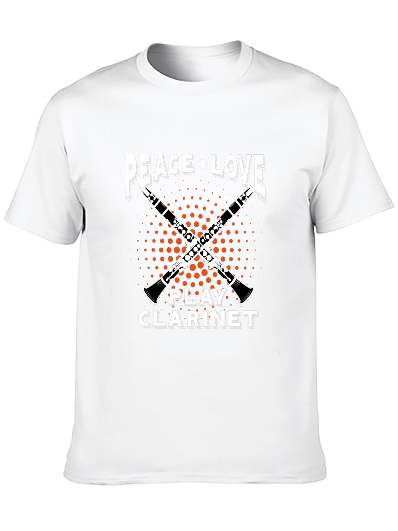 Peace Love Play Clarinet Graphic T-Shirt
