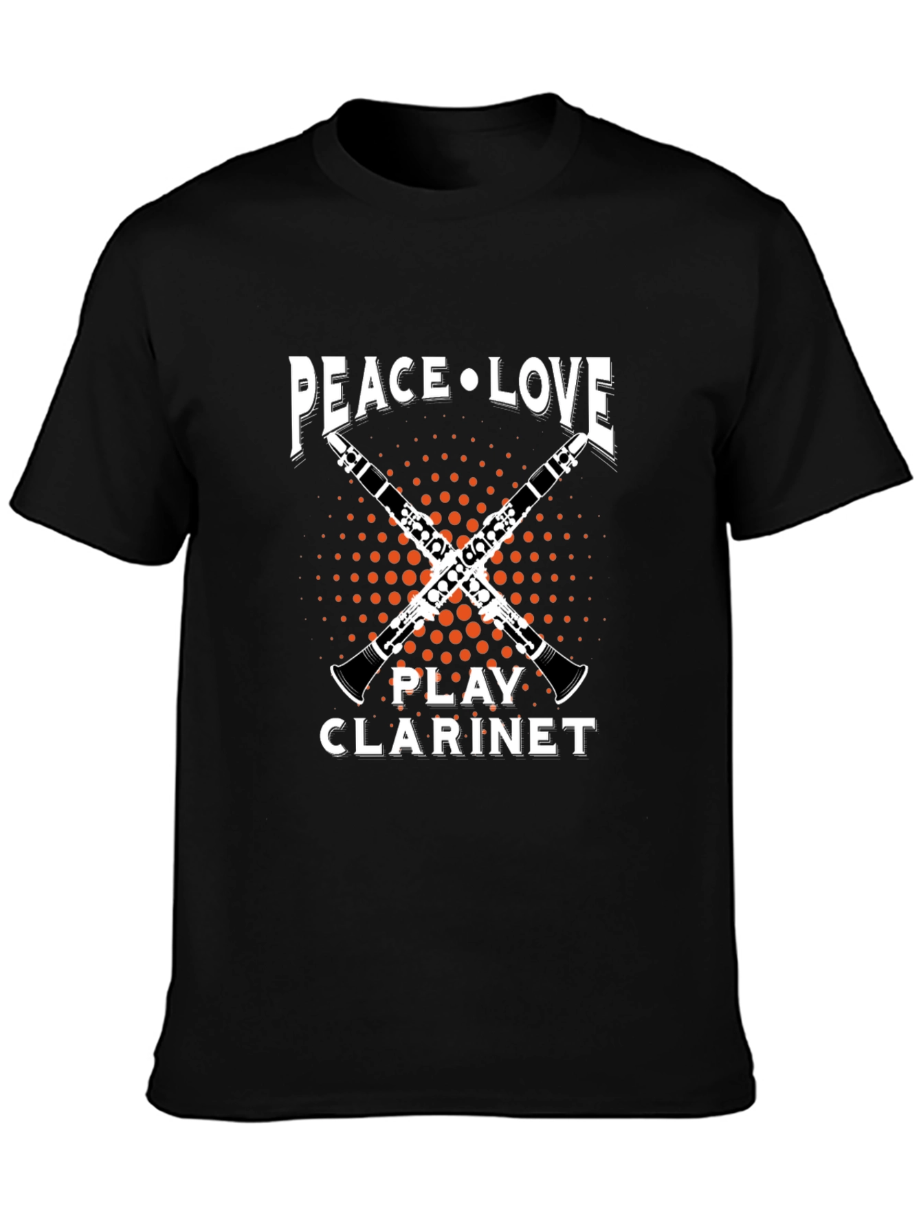 Peace Love Play Clarinet Graphic T-Shirt