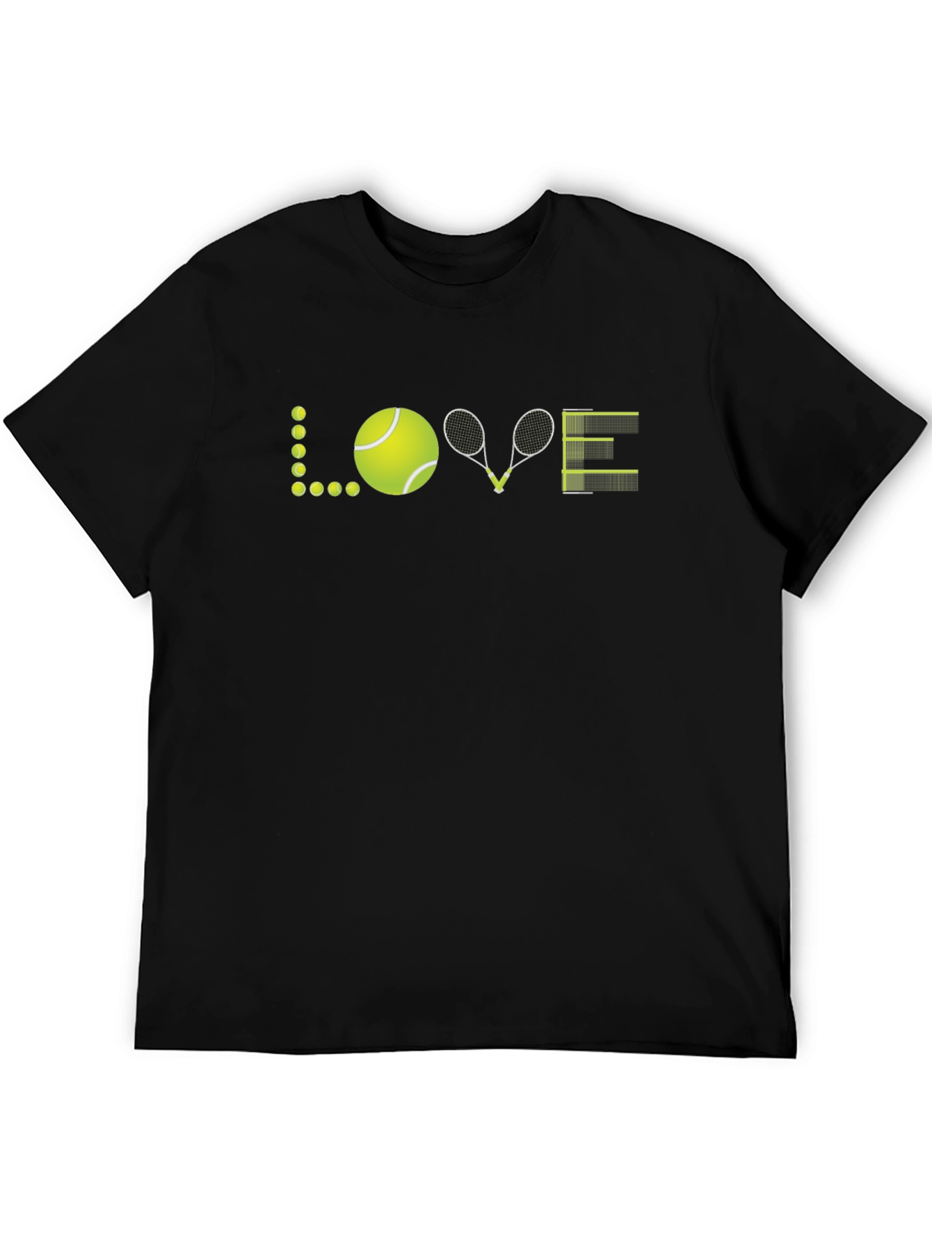 Tennis Love Graphic T-Shirt - Black