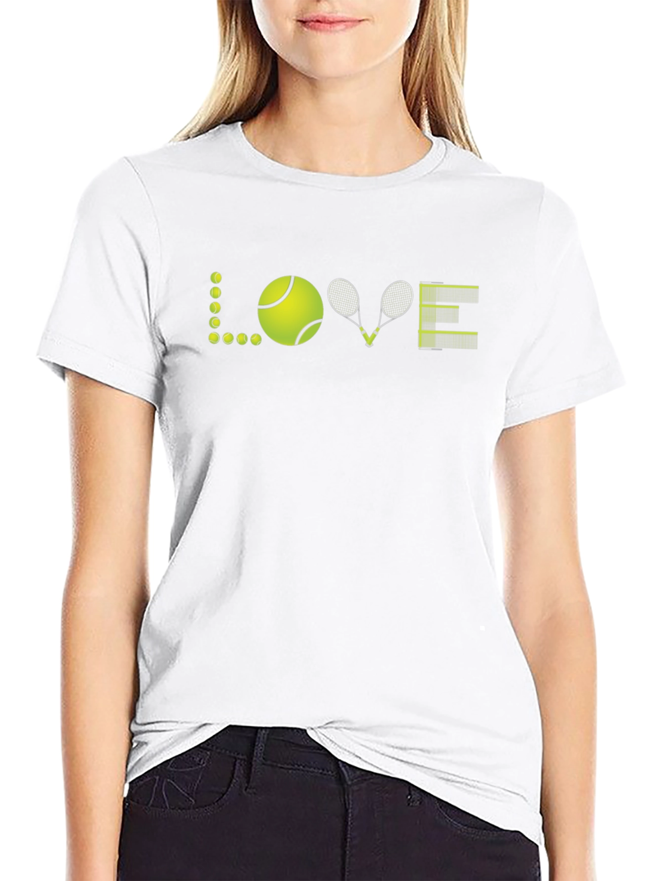 Tennis Love Graphic T-Shirt - Black