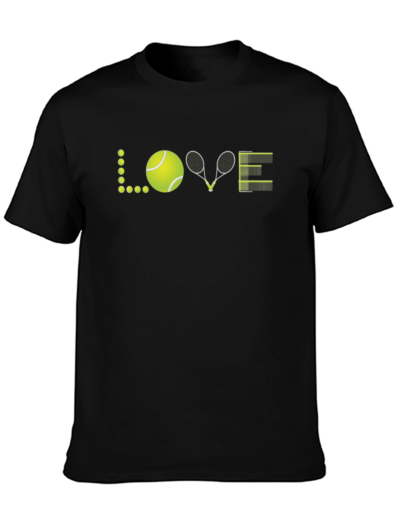 Tennis Love Graphic T-Shirt - Black