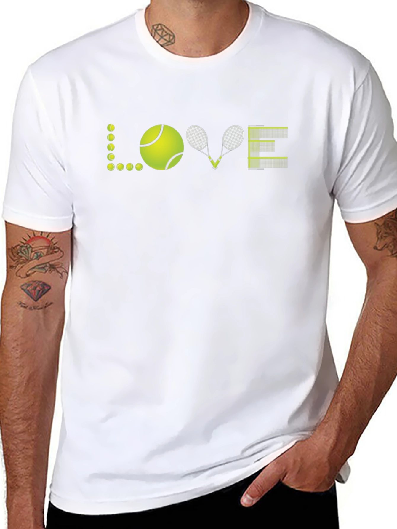 Tennis Love Graphic T-Shirt - Black